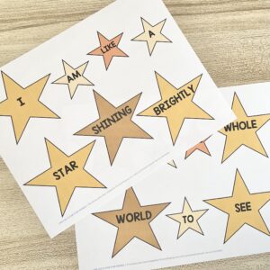 I Am Like a Star Star Words - Follow along with these cute star visuals for a fun way to introduce or review this song in primary with printable song helps for LDS Primary Music Leaders.