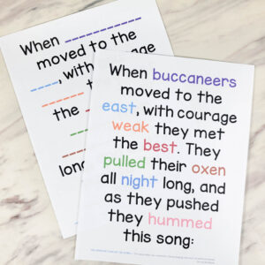 The Handcart Song Fix the Words - Cross out these silly incorrect words as you sing and review this song. Plus,, more fun ways to play including a mad lib and blanks version. Printable song helps for LDS Primary Music Leaders.