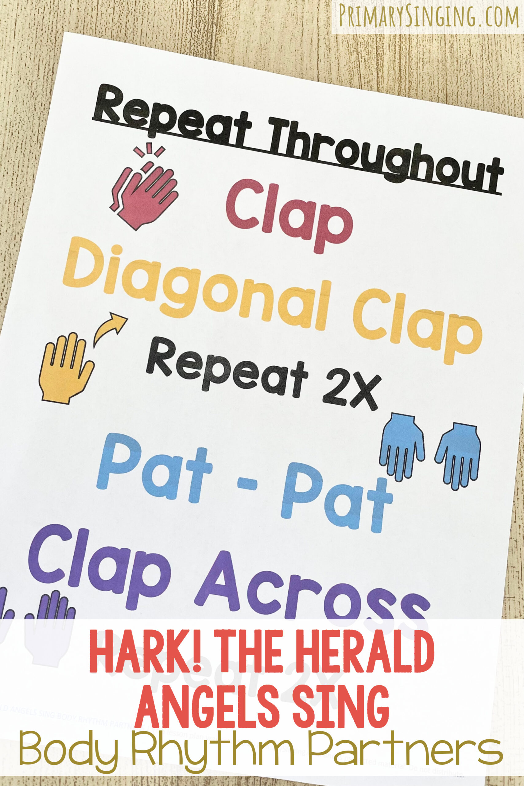 Sing Body Hark! The Herald Angels Sing Body Rhythm Partners - Primary Singing