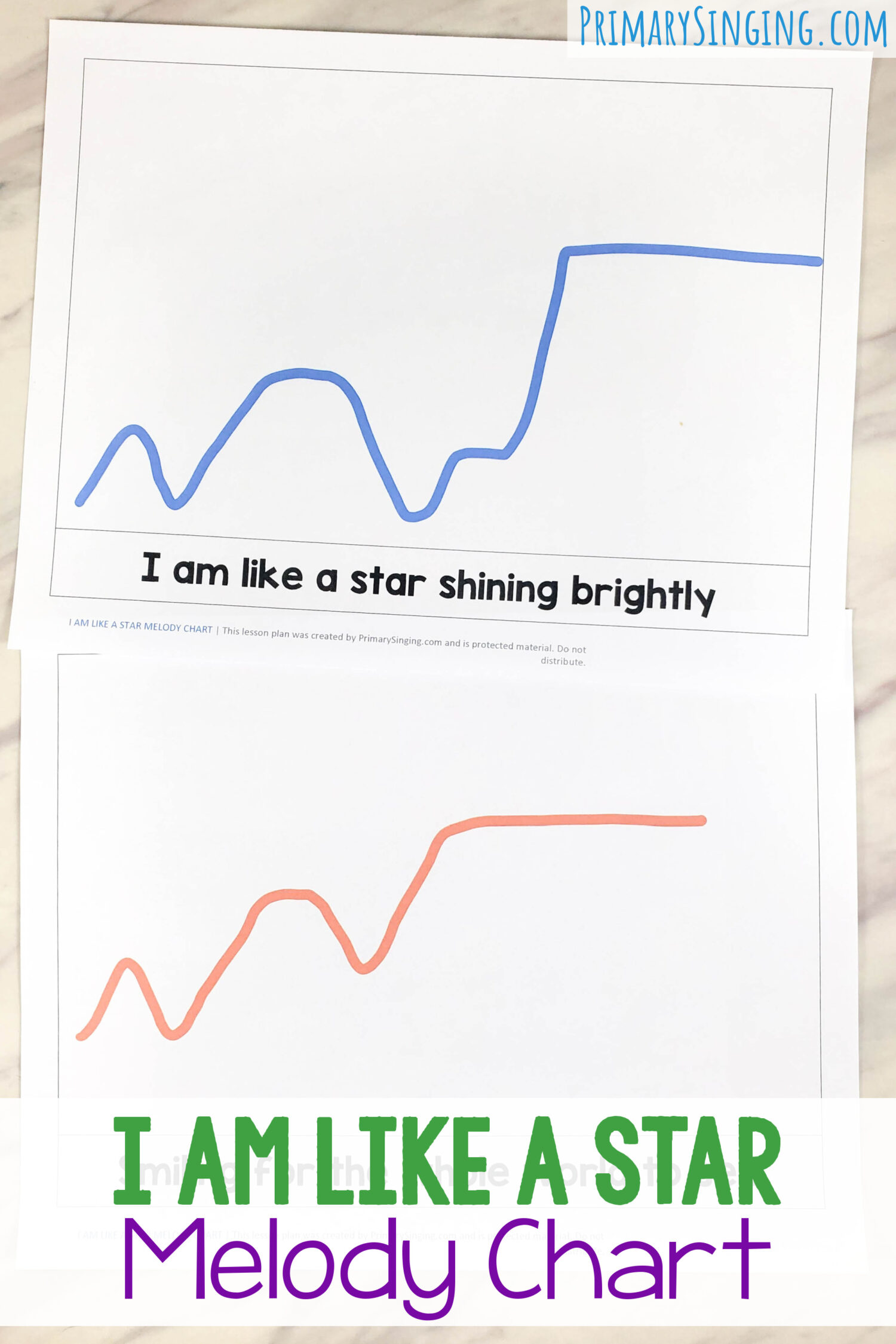 I Am Like a Star Melody Chart 1 I Am Like a Star Melody Chart gives you a fun visual way to picture the pitch and movement of the notes of the melody as you sing and work on dynamics with lots of fun extension ideas. Come see the lesson plan for LDS Primary Music leaders for singing time.