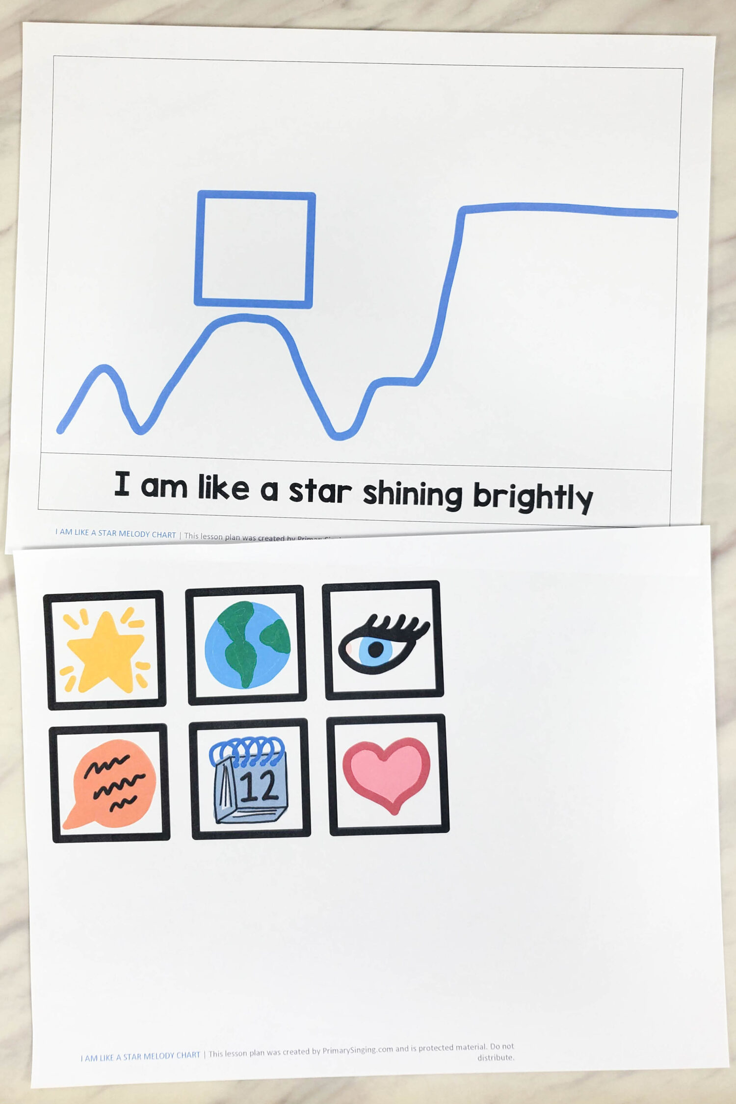 I Am Like a Star Melody Chart 3 I Am Like a Star Melody Chart gives you a fun visual way to picture the pitch and movement of the notes of the melody as you sing and work on dynamics with lots of fun extension ideas. Come see the lesson plan for LDS Primary Music leaders for singing time.