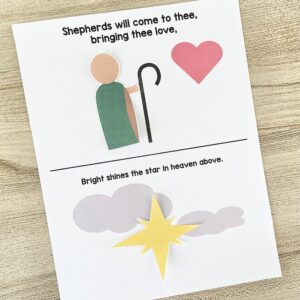 Sleep Little Jesus Finish the Picture - Complete each scene by filling in the missing character or element for a fun way to review this Christmas song in singing time with printable song helps for LDS Primary Music Leaders.