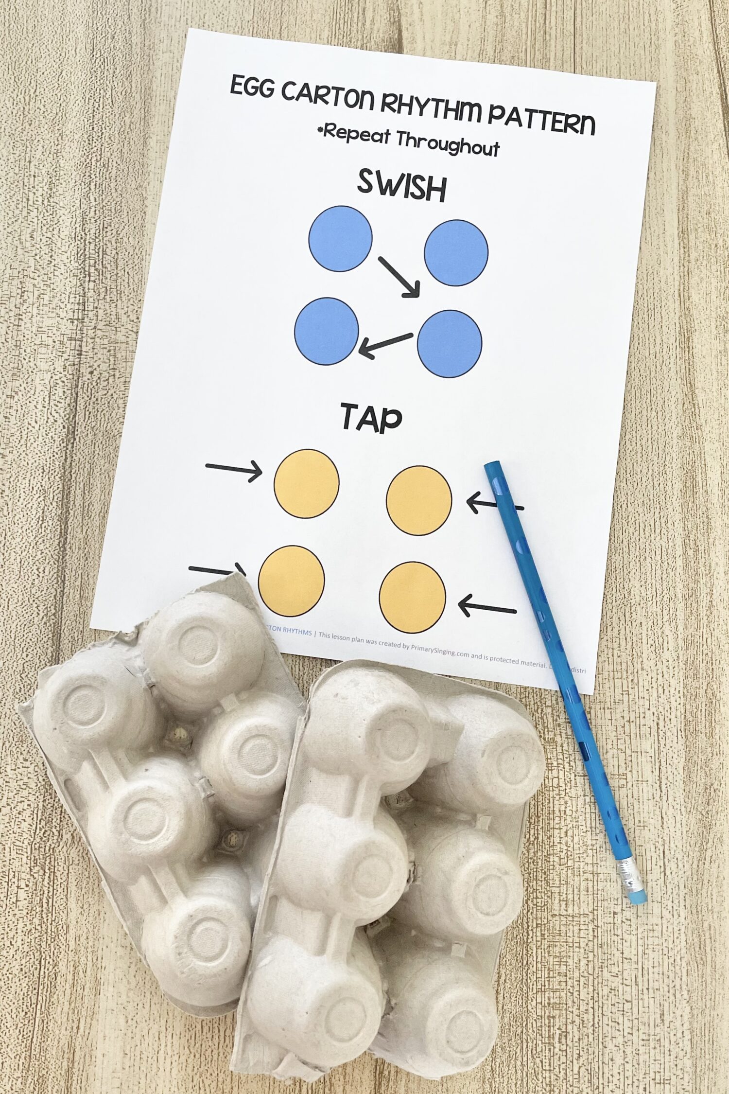 Jesus Said Love Everyone Egg Carton Rhythms - Try this fun rhythm pattern with homemade egg carton instruments as you review this primary song with printable song helps for LDS Primary Music Leaders.