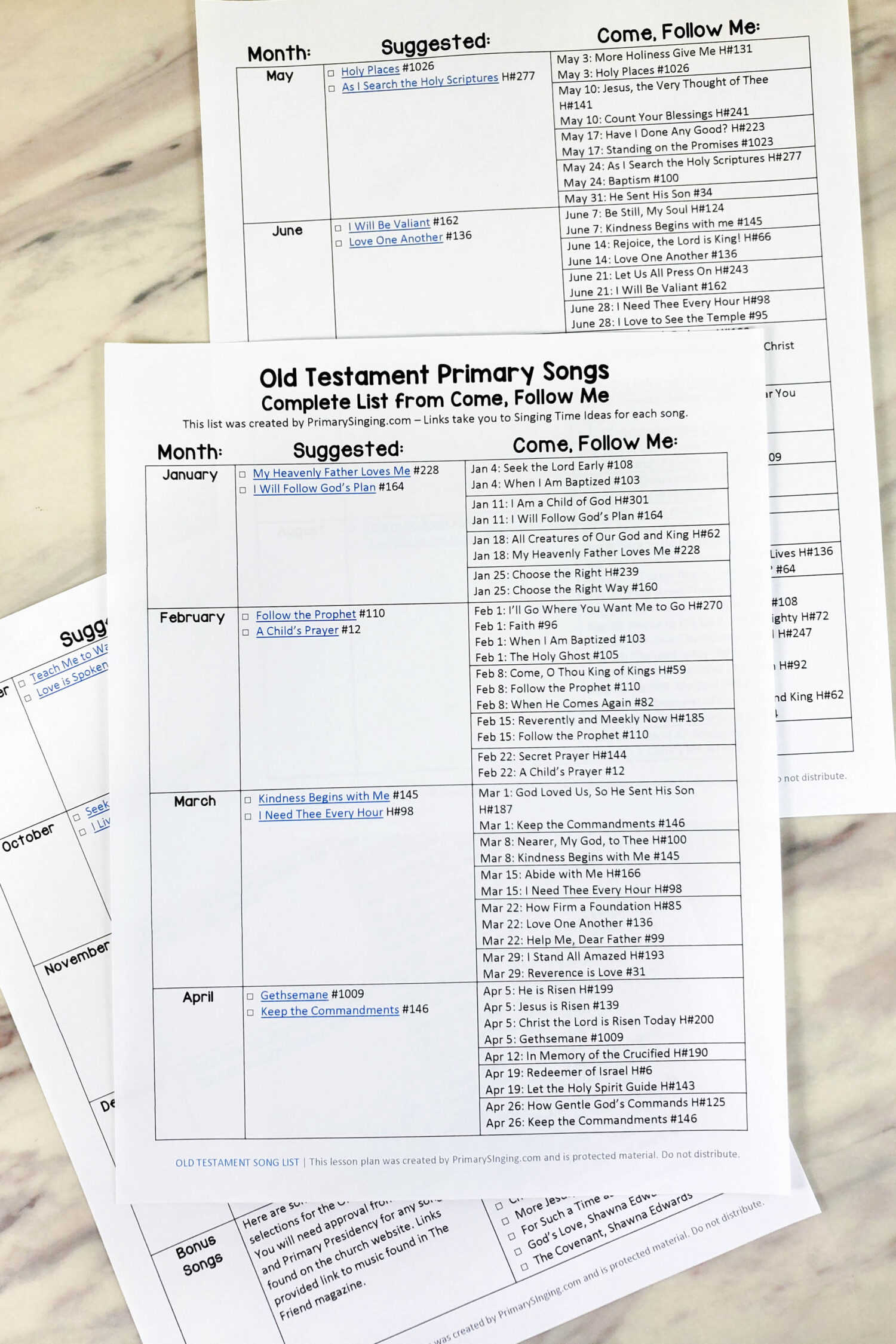 2026 Old Testament Primary Song List from Come Follow Me - Includes all of the recommended monthly songs plus additional songs found within the manual and weekly lessons. A great resource for LDS Primary Music leaders and Ward Music Leaders to help you pick your song throughout the year.