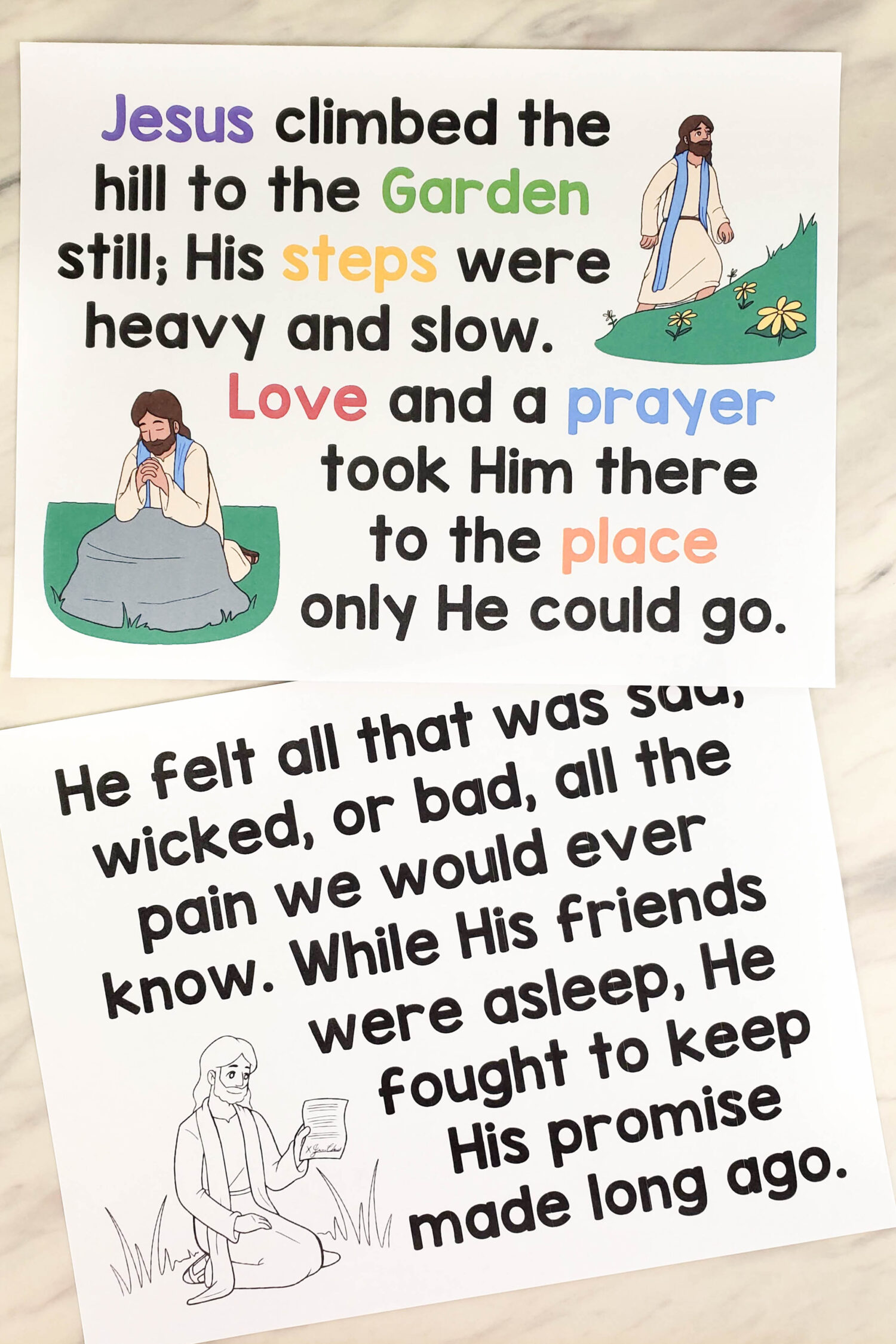 Gethsemane Flip Chart & Lyrics 3 Gethsemane Flip Chart great visual aids and custom illustrations to help you teach this song in Singing Time with this beautiful flipchart that includes portrait and landscape and both normal and expanded spacing with so many options! LDS Primary Music Leaders.