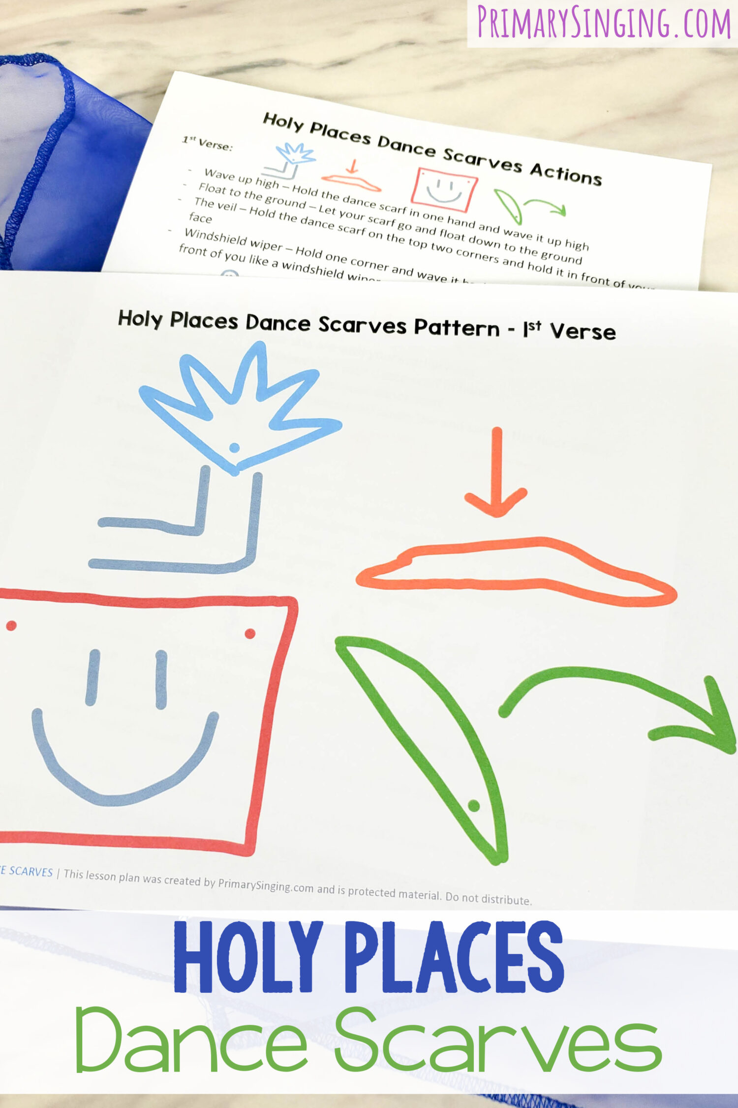 Holy Places Dance Scarves 1 Holy Places Dance Scarves singing time activity - Use these purposeful movements with a dance scarf that connect with each line of the song as a fun singing time activity! Lesson plan and printable song helps for LDS Primary music leaders.