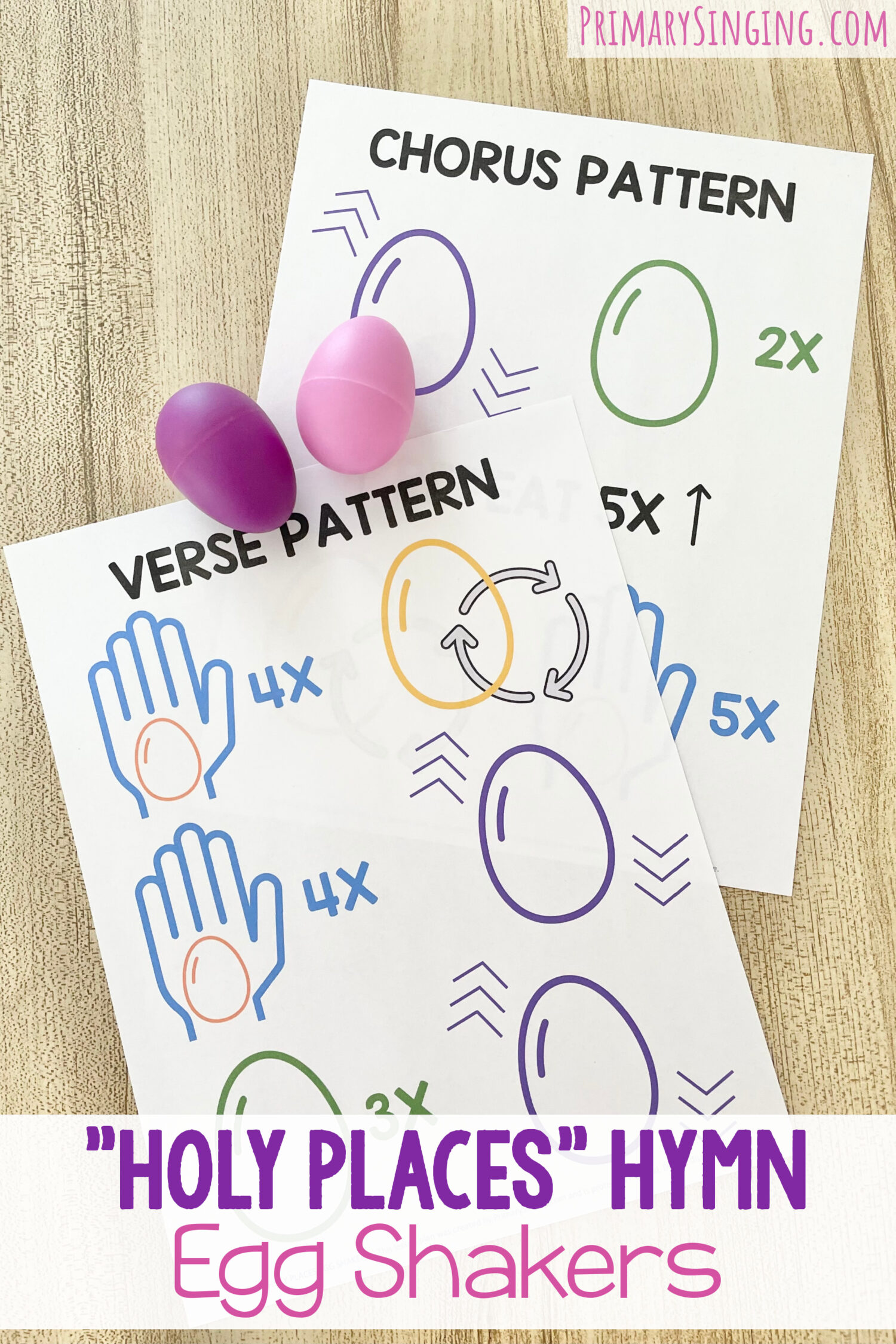 Holy Places Egg Shakers 1 Holy Places Egg Shakers - Have some fun with this egg shaker living music activity with a rhythm pattern for the verse and chorus as you teach this hymn in singing time with printable song helps for LDS Primary Music Leaders.