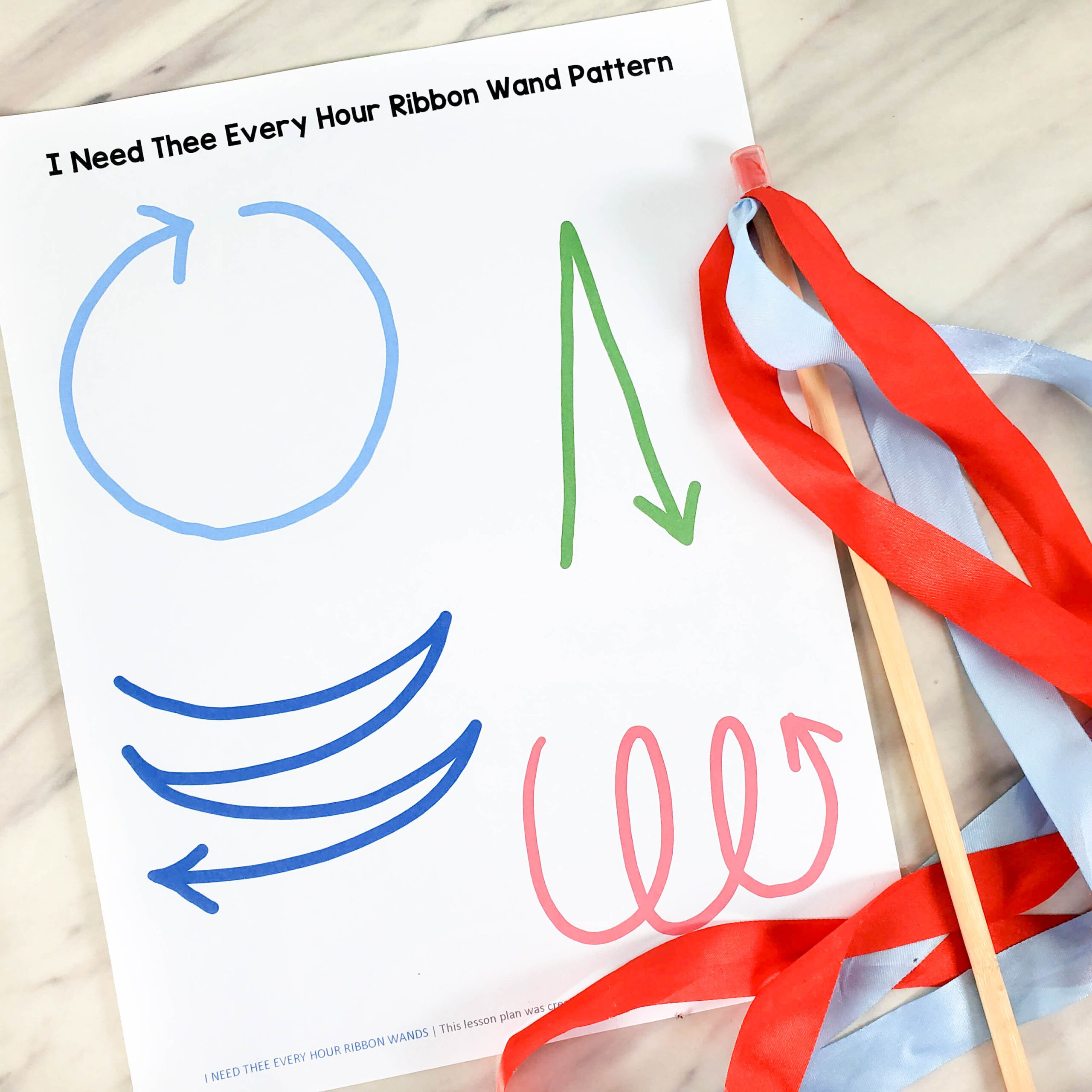 Singing Ribbons I Need Thee Every Hour Ribbon Wands - Primary Singing