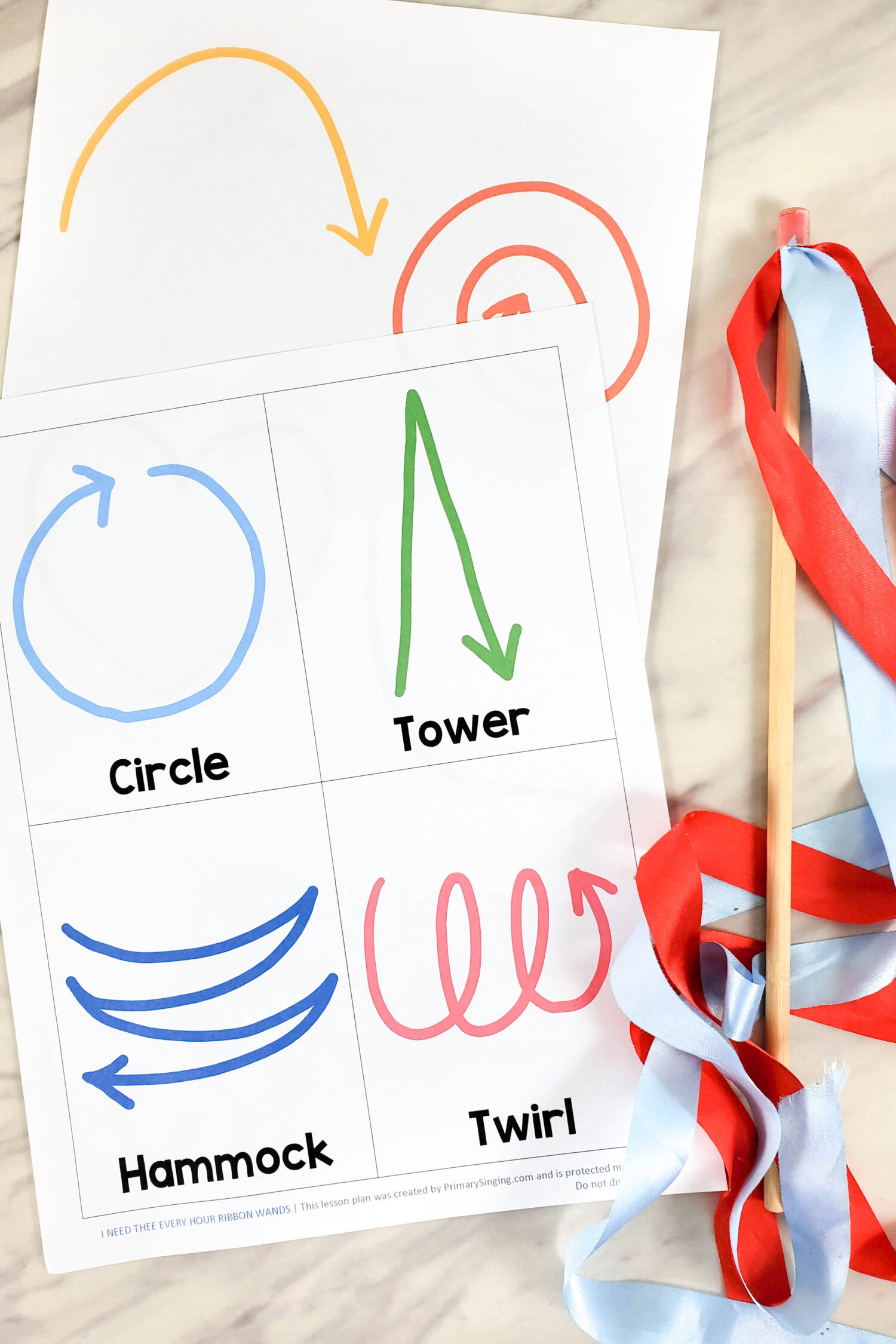 I Need Thee Every Hour Ribbon Wands 4 I Need Thee Every Hour Ribbon Wands fun Singing Time lesson plan to paint the song with a ribbon wand! Printable song helps for LDS Primary music leaders and families for Come Follow Me.