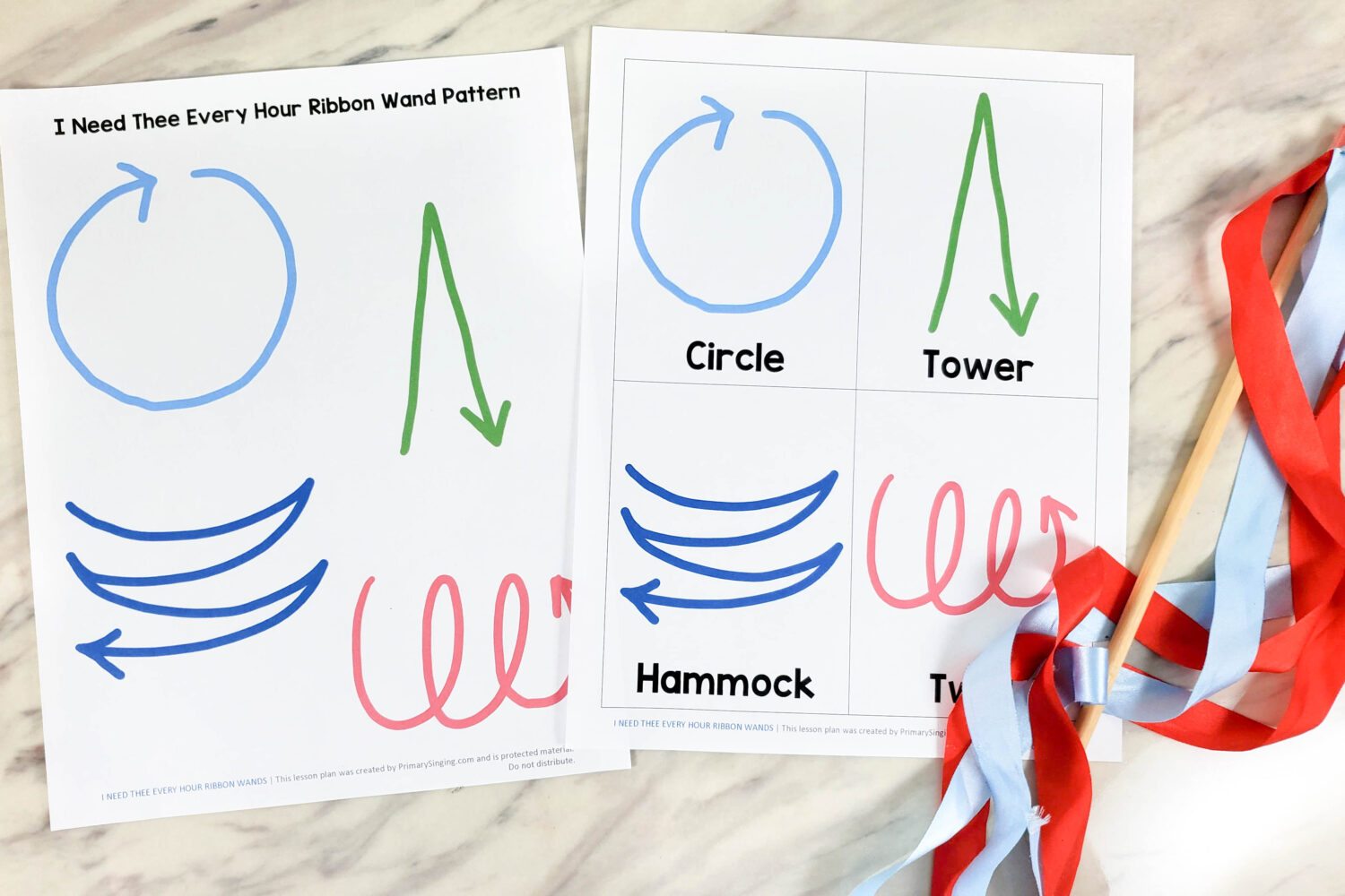 Our Time to Shine Ribbon Wands 6 I Need Thee Every Hour Ribbon Wands fun Singing Time lesson plan to paint the song with a ribbon wand! Printable song helps for LDS Primary music leaders and families for Come Follow Me.