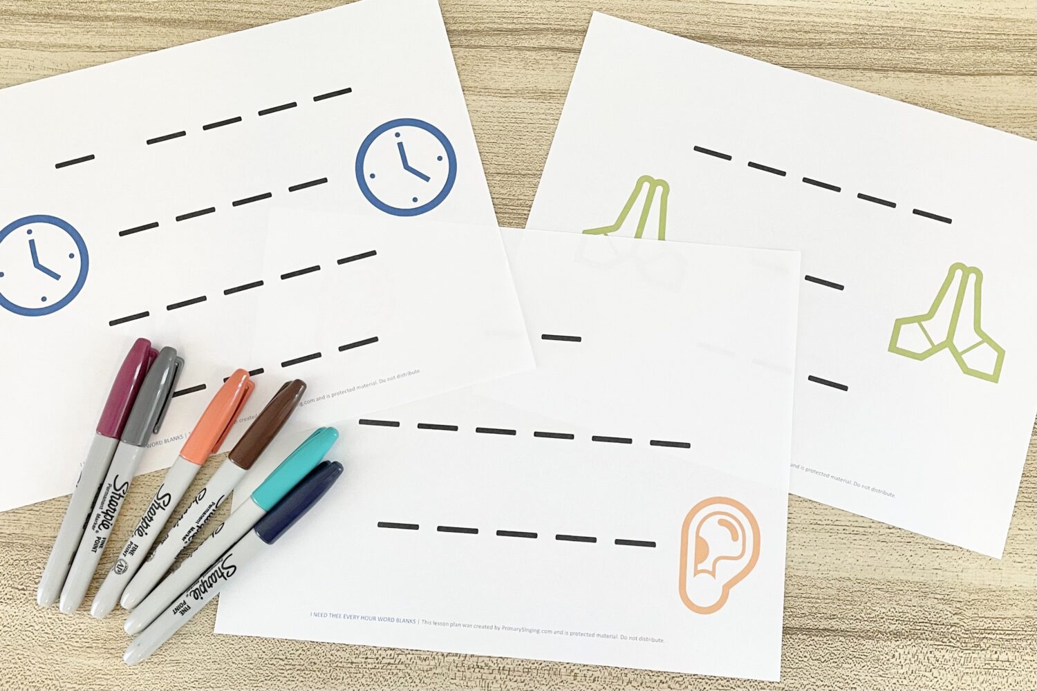 I Need Thee Every Hour Word Blanks - Solve these word blank puzzles by filling in each missing letter for a fun way to review this song in singing time with printable song helps for LDS Primary Music Leaders.