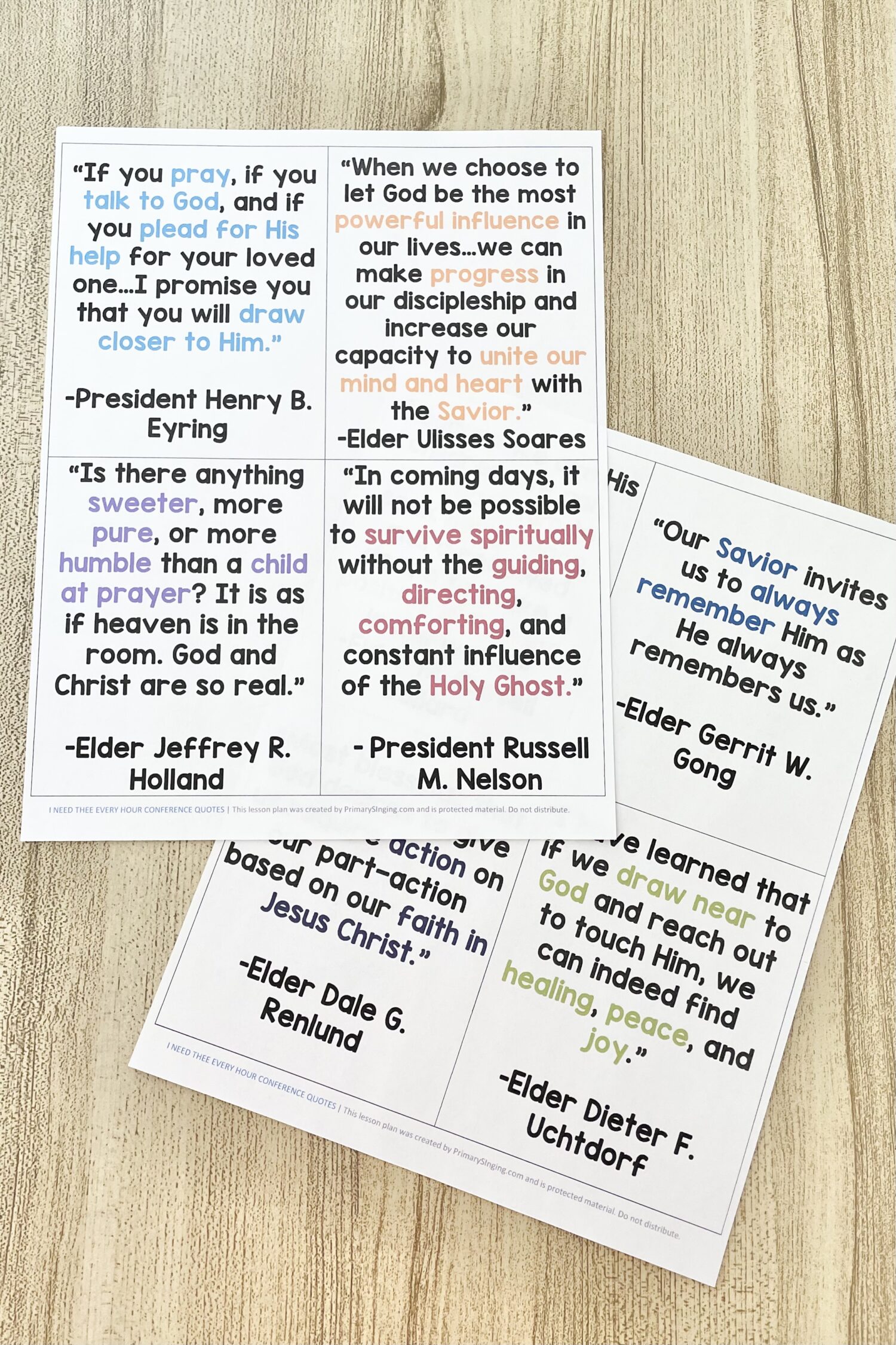 I Need Thee Every Hour Conference Quotes 2 I Need Thee Every Hour Conference Quotes - Help your primary children connect spiritually to this song by reading General Conference quotes from prophets and apostles as you review this hymn with printable song helps for LDS Primary Music Leaders.