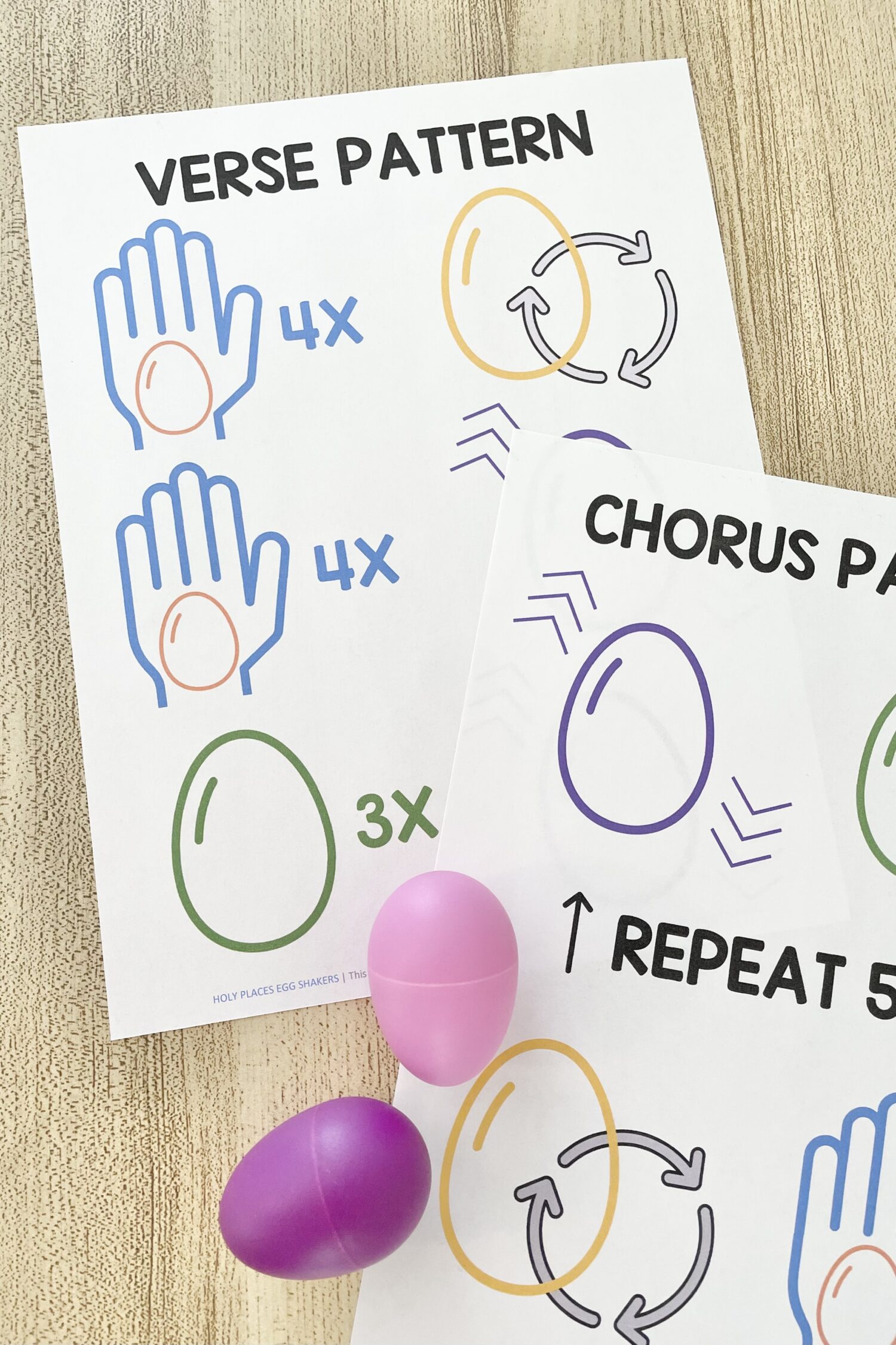 Holy Places Egg Shakers 2 Holy Places Egg Shakers - Have some fun with this egg shaker living music activity with a rhythm pattern for the verse and chorus as you teach this hymn in singing time with printable song helps for LDS Primary Music Leaders.
