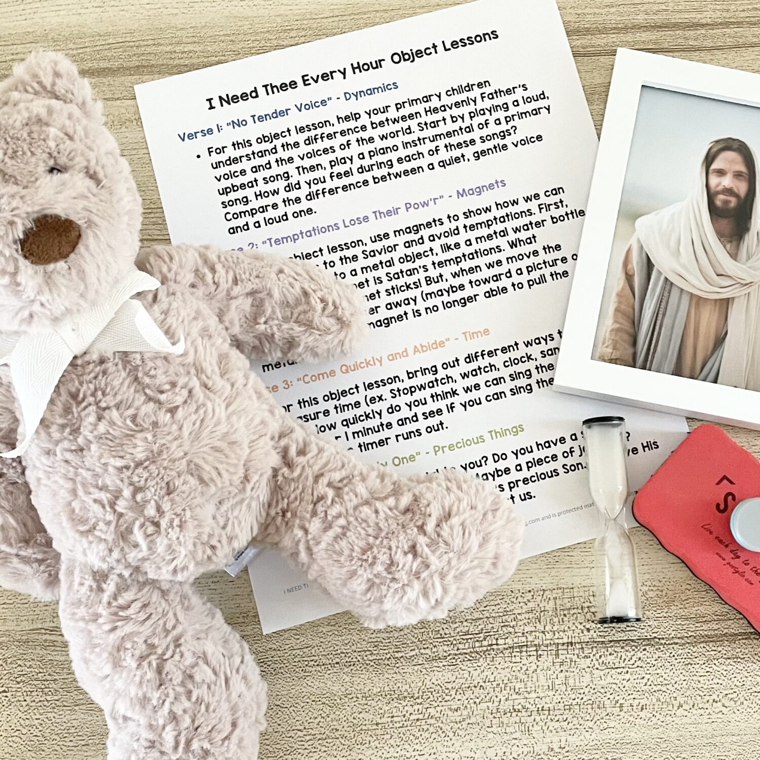 The Wise Man and the Foolish Man Object Lesson 7 I Need Thee Every Hour Object Lessons - Use a simple object lesson for each verse of this hymn to help your primary children gain a deeper understanding of its meaning. Includes printable song helps for LDS Primary Music Leaders.