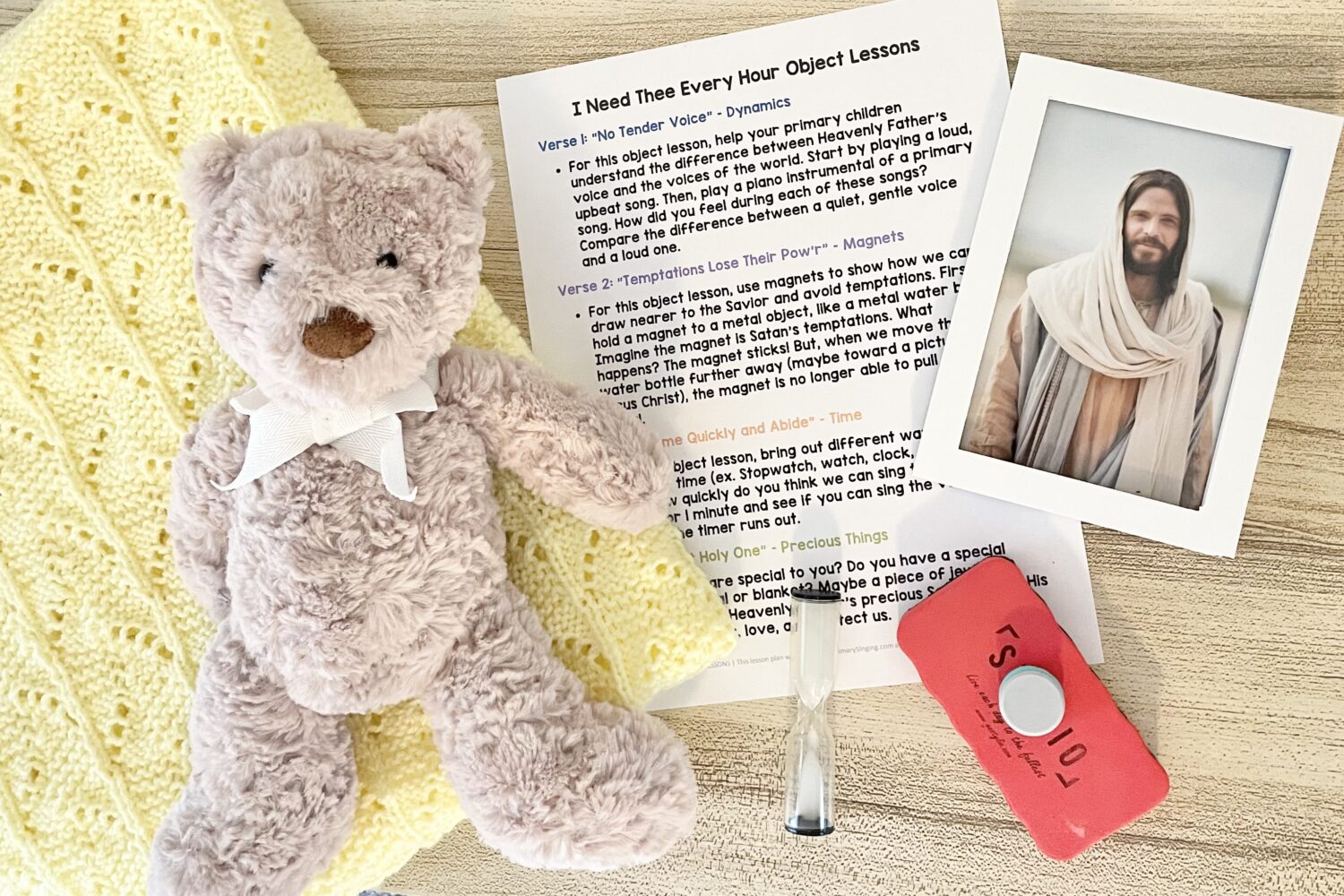 I Need Thee Every Hour Ribbon Wands 10 I Need Thee Every Hour Object Lessons - Use a simple object lesson for each verse of this hymn to help your primary children gain a deeper understanding of its meaning. Includes printable song helps for LDS Primary Music Leaders.