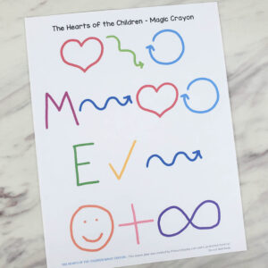 The Hearts of the Children Magic Crayon use this visual activity to draw different shapes in the air as you sing to match the words and feeling of the song lyrics. Printable song helps for LDS Primary music leaders and families for Old Testament Come Follow Me.