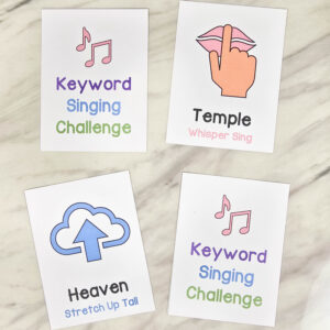 Holy Places Keyword Singing Challenge Singing Time Idea. Pick a singing styles challenge card to decide a fun and unique way to sing through the song. Can you guess what keyword this singing style represents? A fun and unique challenge to review this song or teach it line by line. Printable song helps for LDS Primary Music Leaders.
