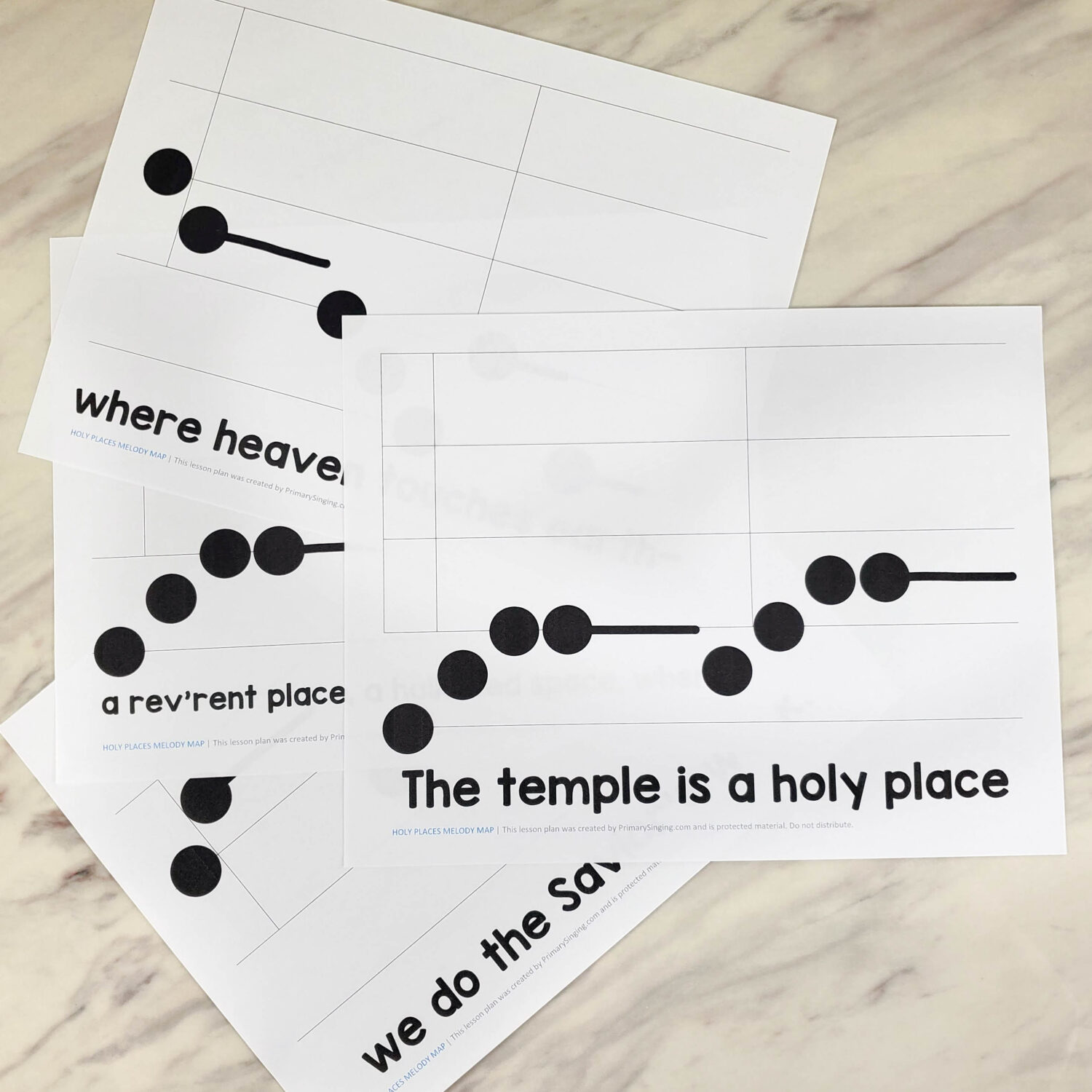 Melody Map Example Holy Places Melody Map - Primary Singing