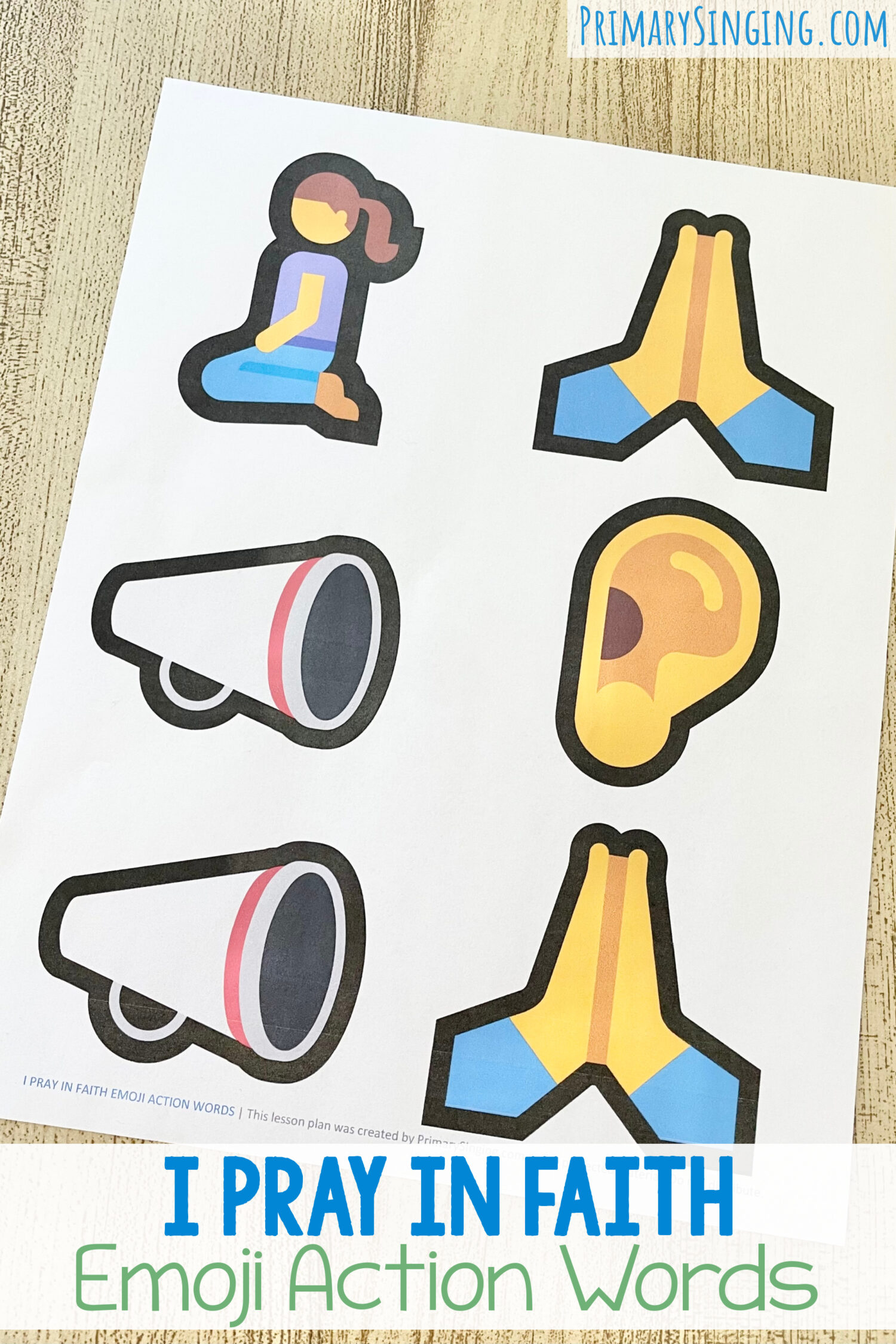 I Pray in Faith Emoji Action Words 1 I Pray in Faith Emoji Action Words - Use simple hand actions for key words as you teach this primary song. Includes printable song helps for LDS Primary Music Leaders teaching this Come Follow Me Old Testament song.