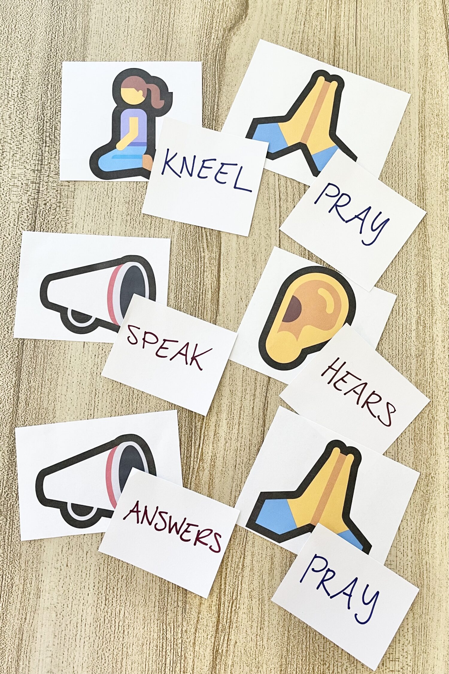 I Pray in Faith Emoji Action Words 5 I Pray in Faith Emoji Action Words - Use simple hand actions for key words as you teach this primary song. Includes printable song helps for LDS Primary Music Leaders teaching this Come Follow Me Old Testament song.