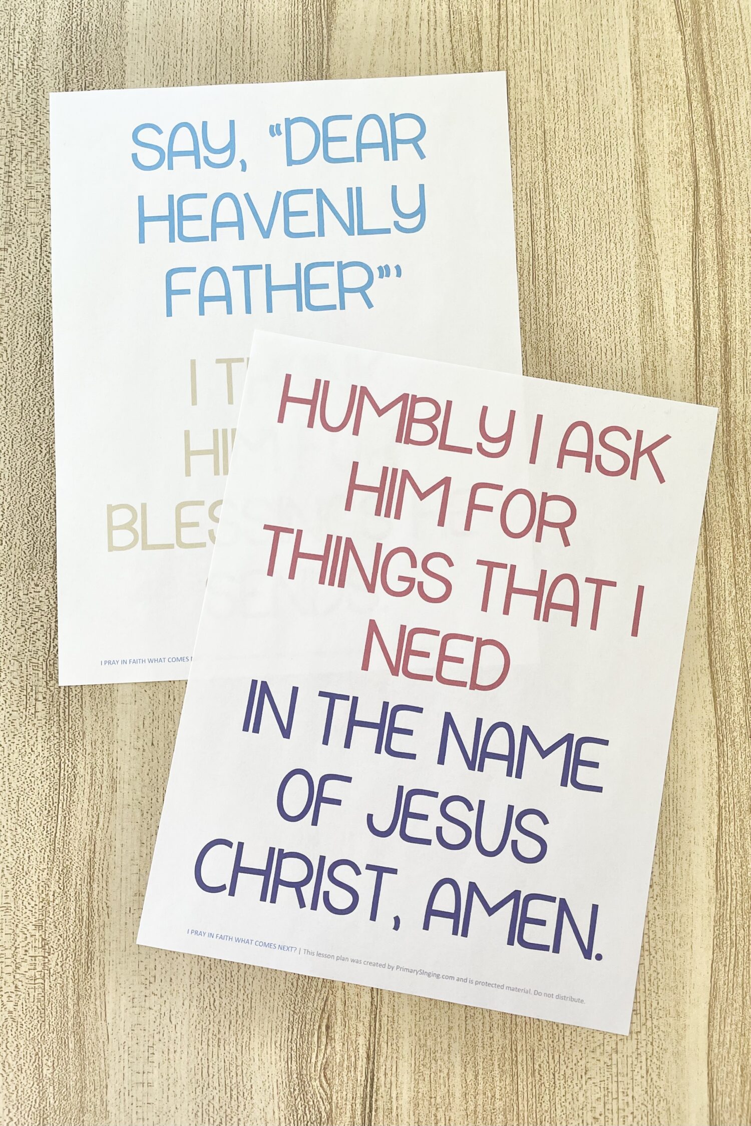 I Pray in Faith What Comes Next - Arrange the scrambled prayer steps in the correct order for a fun way to review this primary song with printable song helps for LDS Primary Music Leaders.