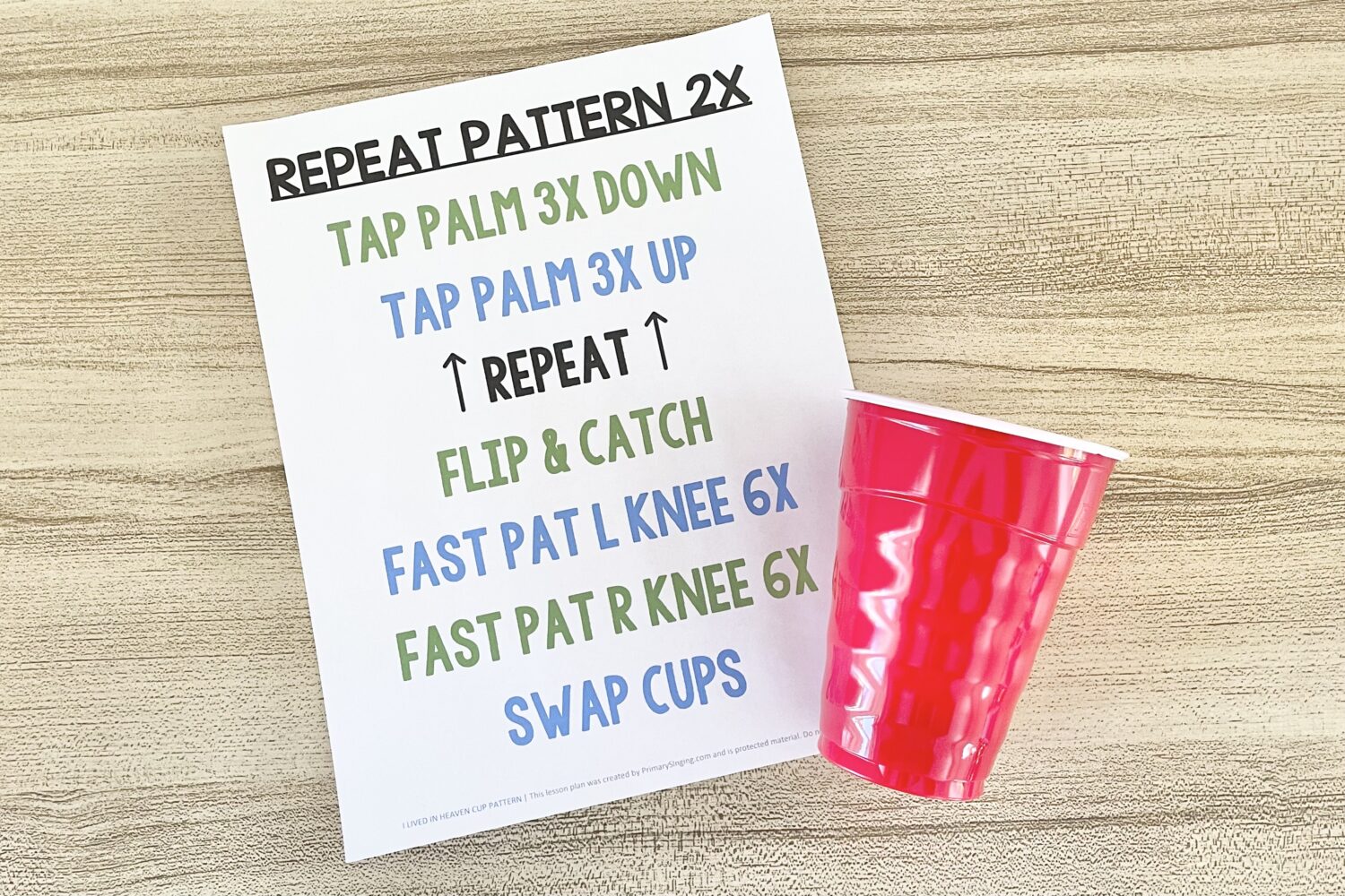 I Lived in Heaven Cup Pattern 7 I Lived in Heaven Cup Pattern - Use this fun living music singing time idea and tap along with this rhythmic cup pattern as you teach this song in primary. Includes printable cup pattern for LDS Primary Music Leaders and families.