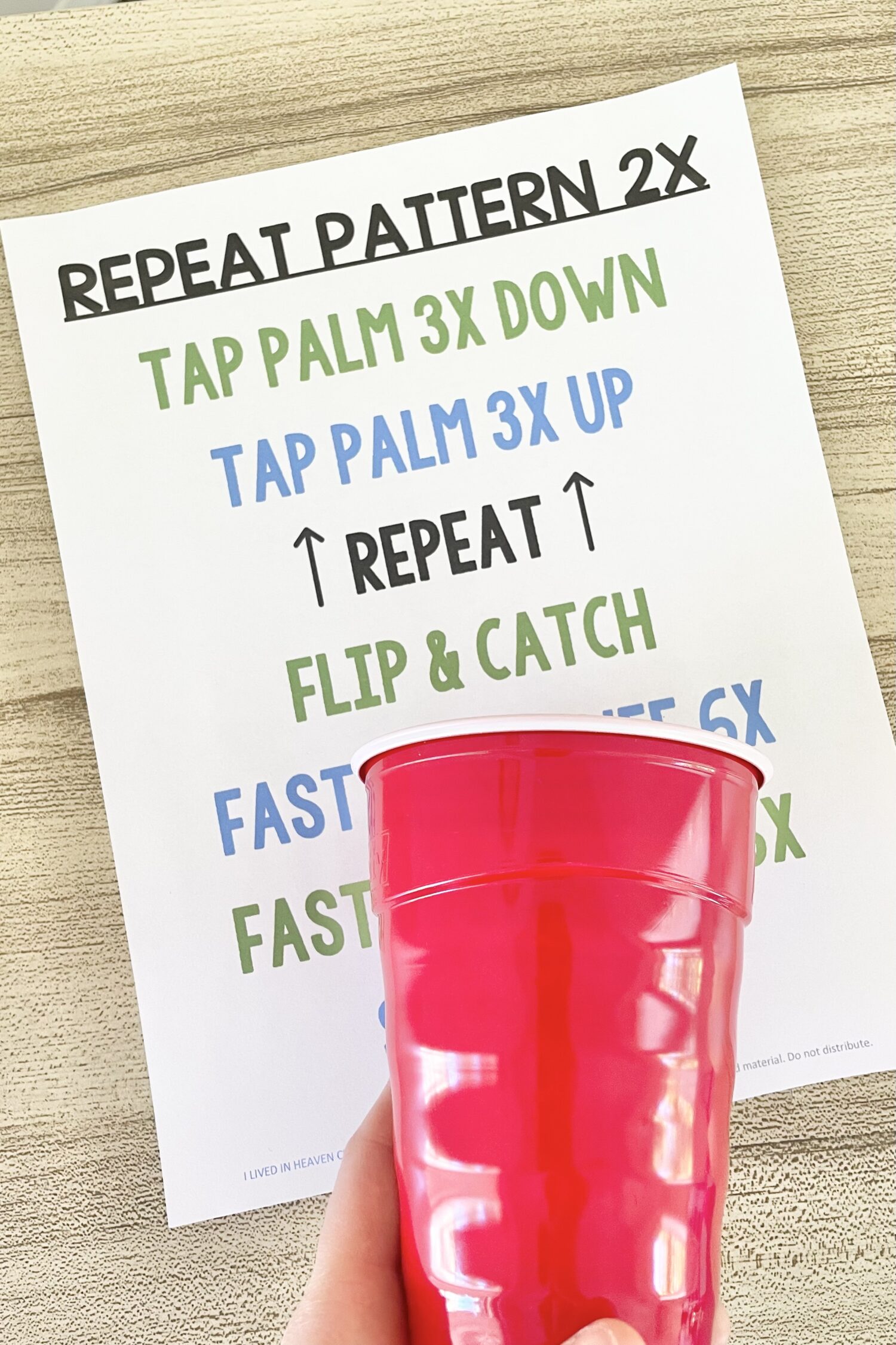 I Lived in Heaven Cup Pattern 4 I Lived in Heaven Cup Pattern - Use this fun living music singing time idea and tap along with this rhythmic cup pattern as you teach this song in primary. Includes printable cup pattern for LDS Primary Music Leaders and families.