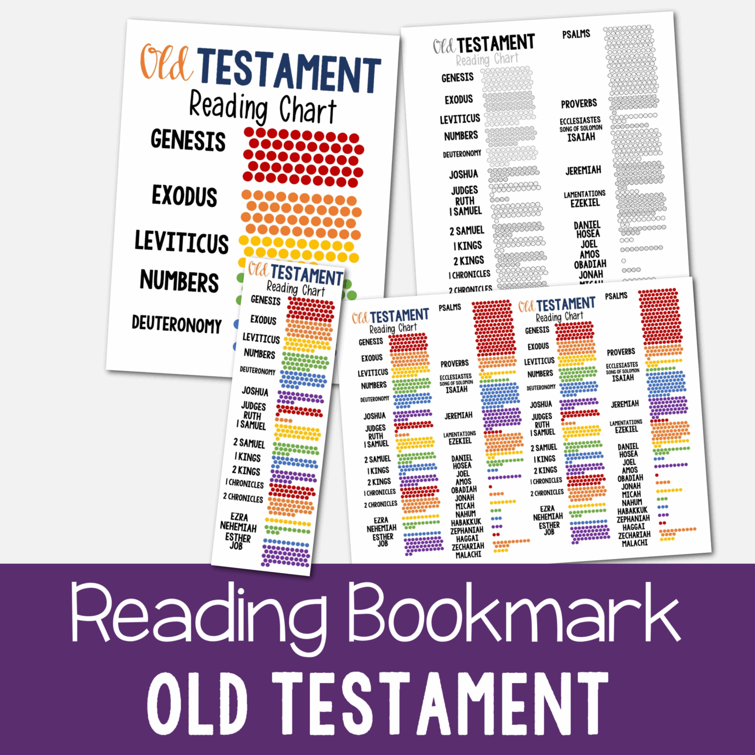 Old Testament Bulletin Board Ideas 11 Old Testament Reading Bookmark - Track your reading progress with this colorful and black and white printable bookmark for Come Follow Me study of the Old Testament this year!