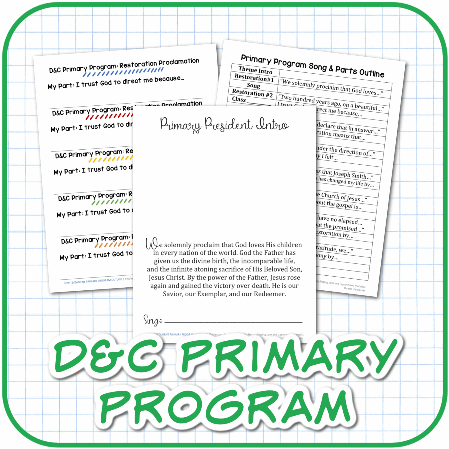 2025 Come, Follow Me Doctrine and Covenants LDS Primary Songs 6 2025 Come, Follow Me Doctrine and Covenants LDS Primary Songs Singing time ideas for Primary Music Leaders DC Primary Program Script