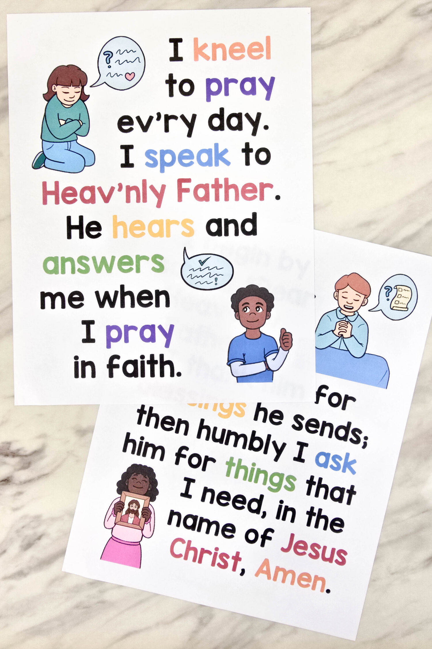 I Pray in Faith Flip Chart & Lyrics 1 I Pray in Faith Flip Chart printable song visuals aids and helps for LDS Primary music leaders teaching this Primary Song. Includes printable illustrations song chart with lyrics to easily teach this song!