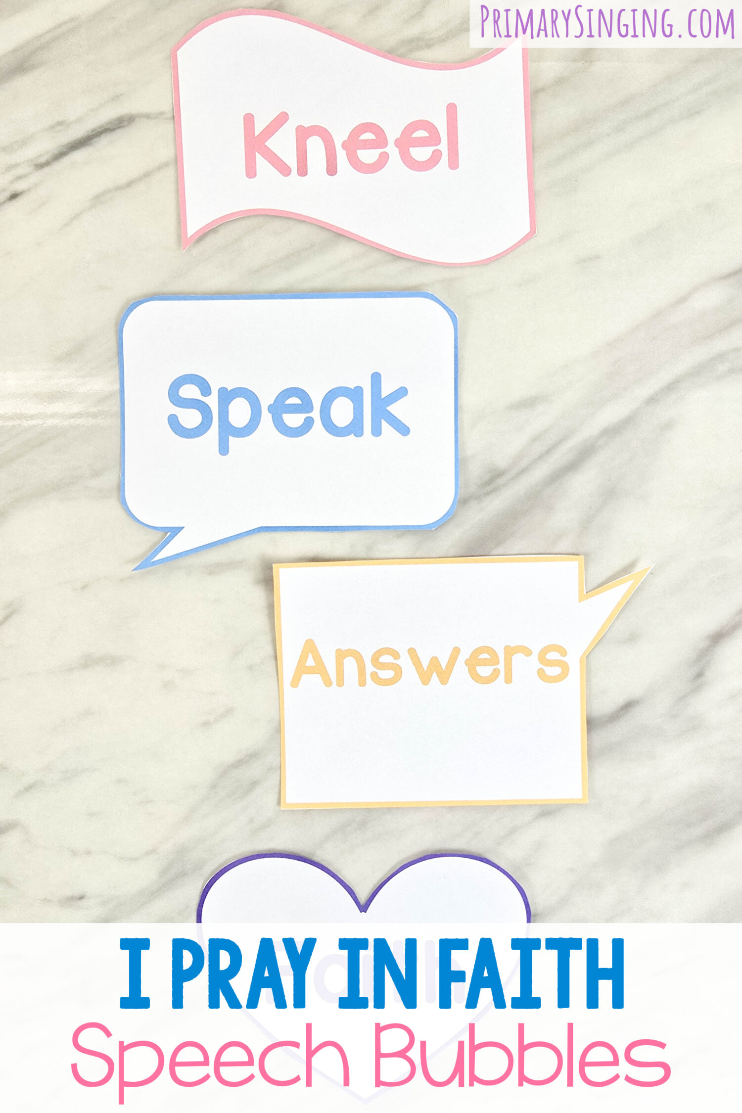 I Pray in Faith Speech Bubbles 1 I Pray in Faith Speech Bubbles - Use this fun interactive singing time lesson plan as you bring the song lyrics to life visually! Printable song helps and lesson plan for LDS Primary Music Leaders.