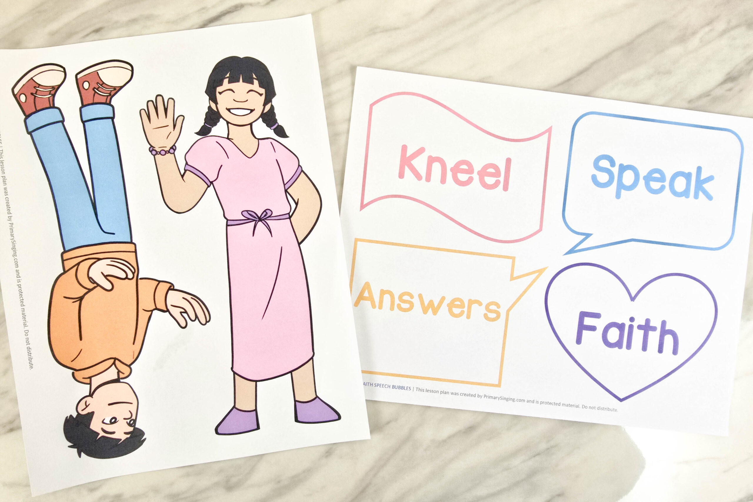 I Pray in Faith Picture Order 9 I Pray in Faith Speech Bubbles - Use this fun interactive singing time lesson plan as you bring the song lyrics to life visually! Printable song helps and lesson plan for LDS Primary Music Leaders.