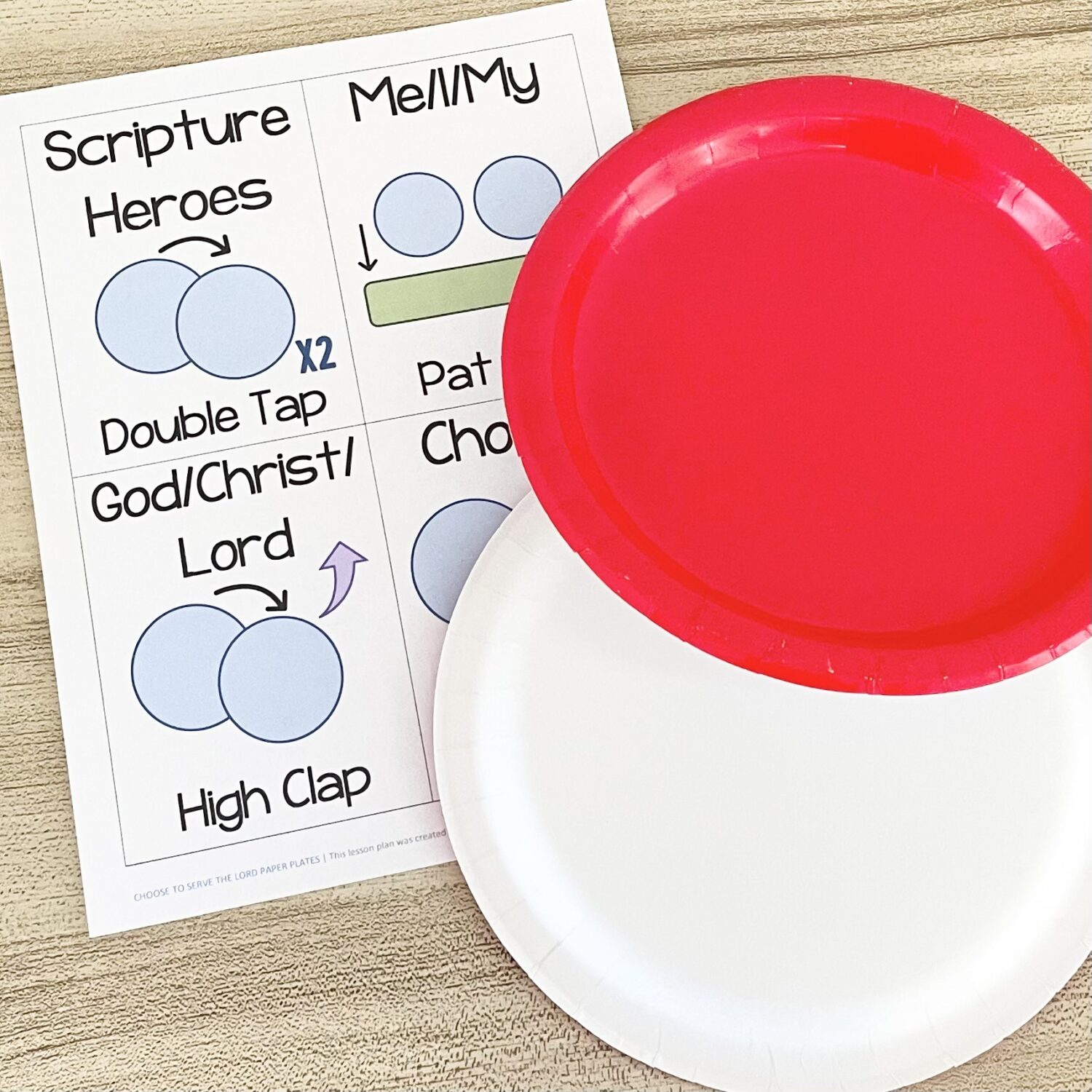 Try this fun Choose to Serve the Lord Paper Plates activity with simple rhythms for key words in this song with printable song helps for LDS Primary Music Leaders.