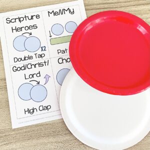 Try this fun Choose to Serve the Lord Paper Plates activity with simple rhythms for key words in this song with printable song helps for LDS Primary Music Leaders.