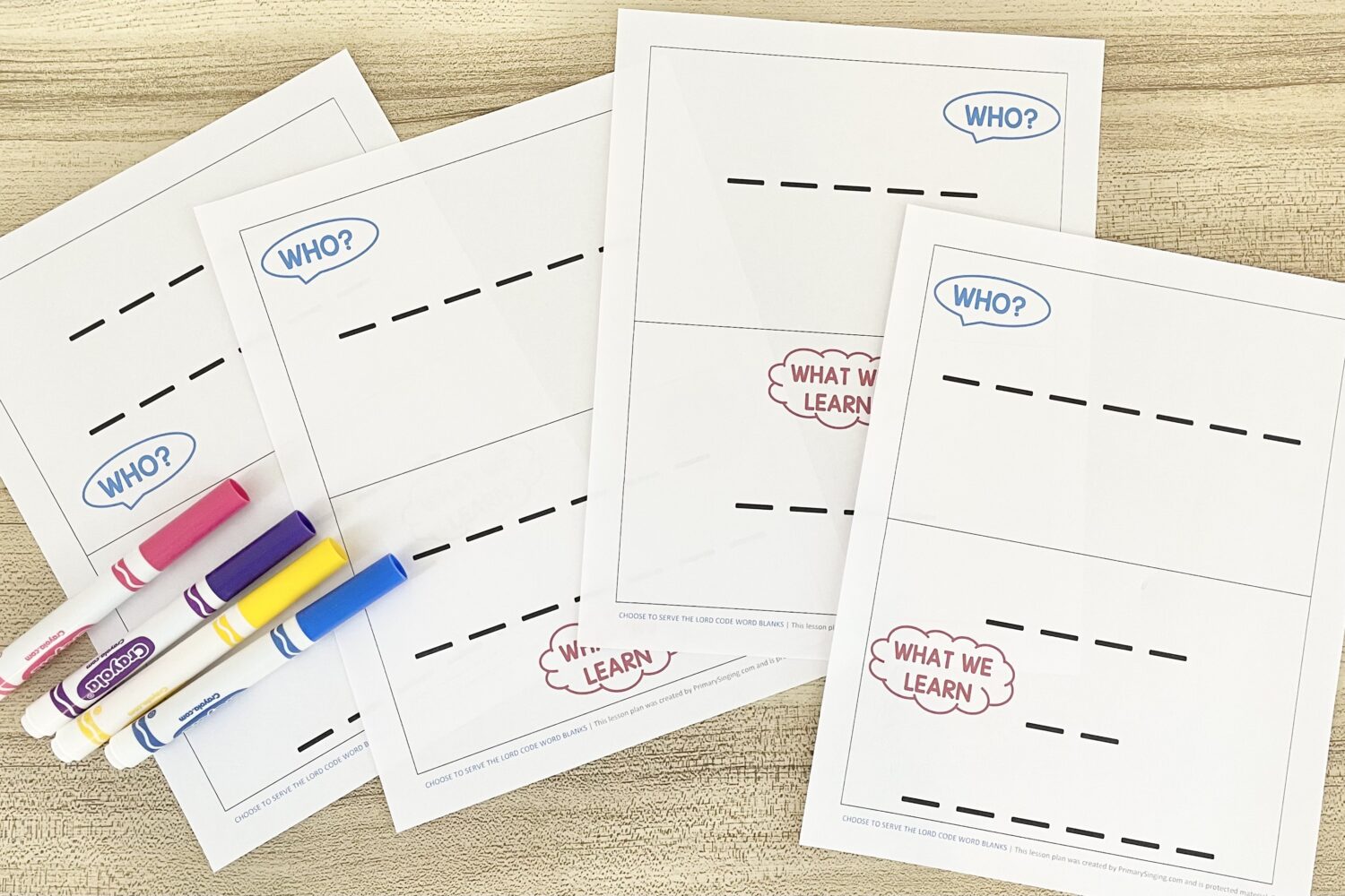 Choose to Serve the Lord Code Word Blanks - Fill in each missing letter to reveal code words and phrases from this song with printable song helps for LDS Primary Music Leaders.