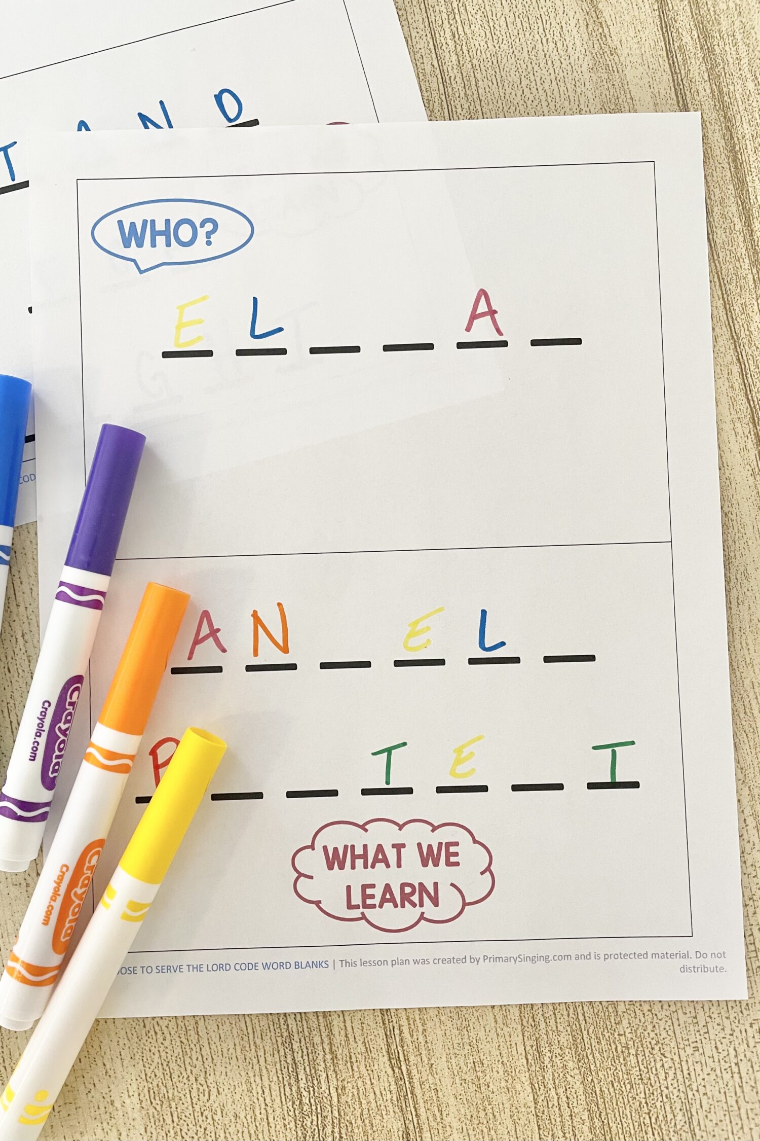 Choose to Serve the Lord Code Word Blanks 3 Choose to Serve the Lord Code Word Blanks - Fill in each missing letter to reveal code words and phrases from this song with printable song helps for LDS Primary Music Leaders.