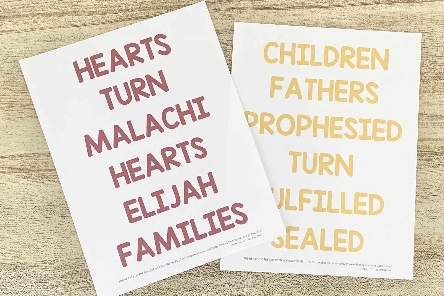The Hearts of the Children Keyword Pairs - Rearrange keyword from this song in the correct order for a fun way to review this Come Follow Me Old Testament song for LDS Primary Music Leaders.