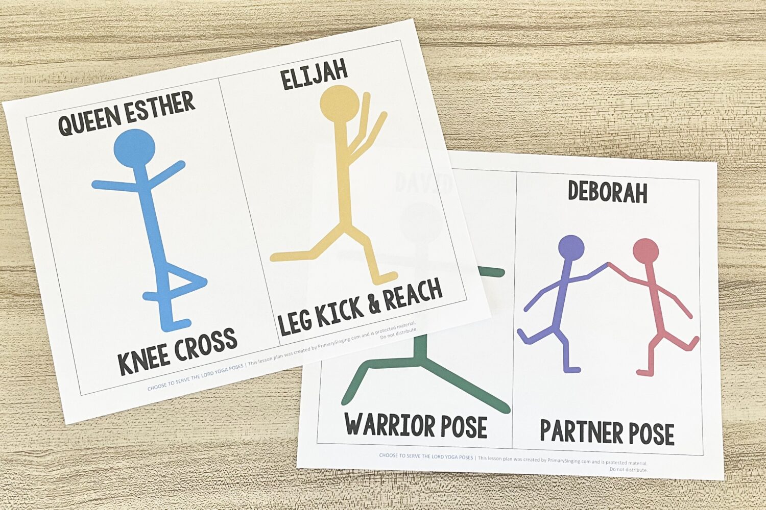 Choose to Serve the Lord Code Yoga Poses - Incorporate movement into your singing time plans with these yoga poses for each scripture character in this Old Testament song for LDS Primary Music Leaders.