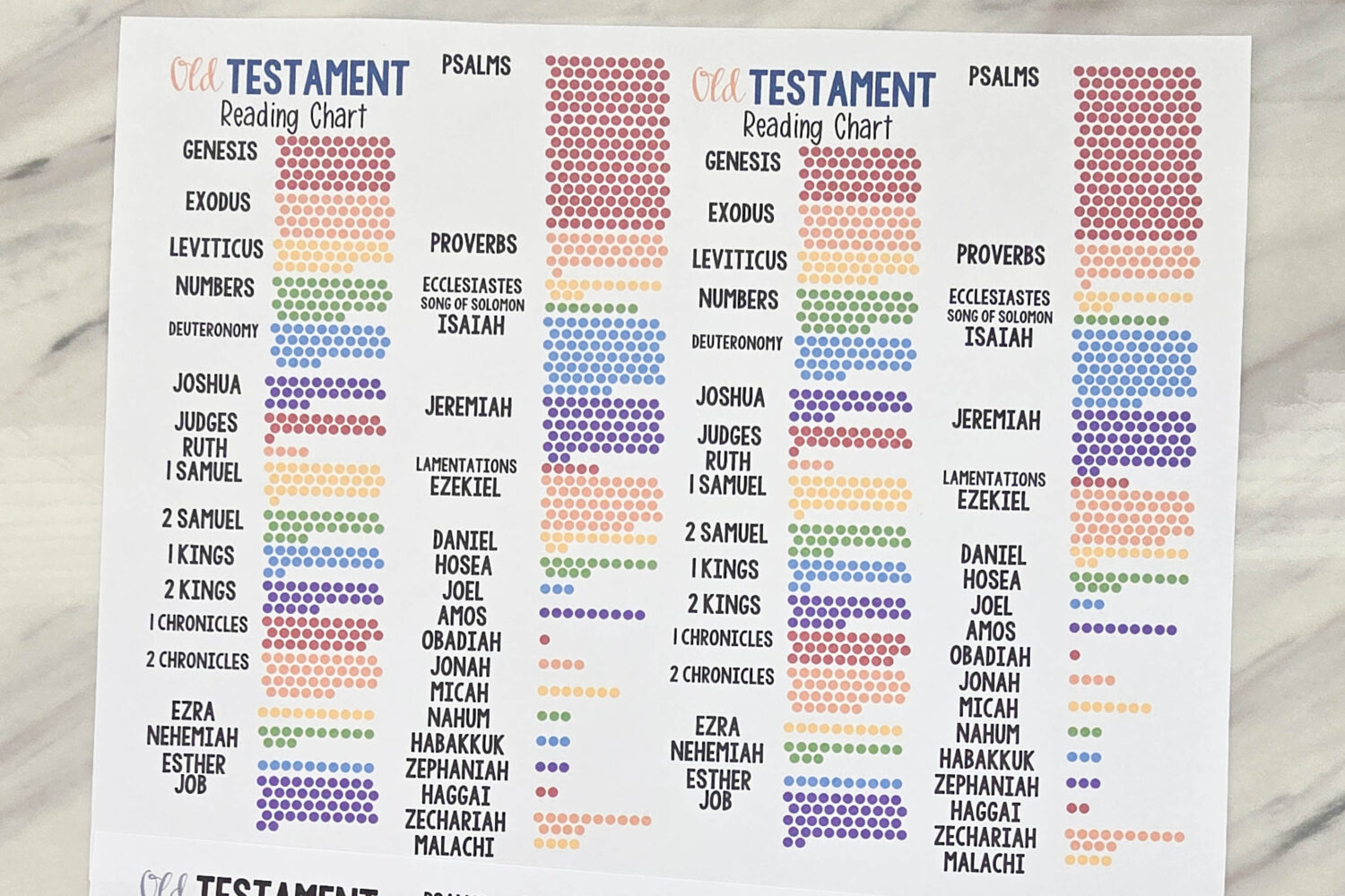 Old Testament Bookmark Reading Chart 7 Old Testament Reading Bookmark - Track your reading progress with this colorful and black and white printable bookmark for Come Follow Me study of the Old Testament this year! Printable helps for LDS Primary Music Leaders for singing Time and families.