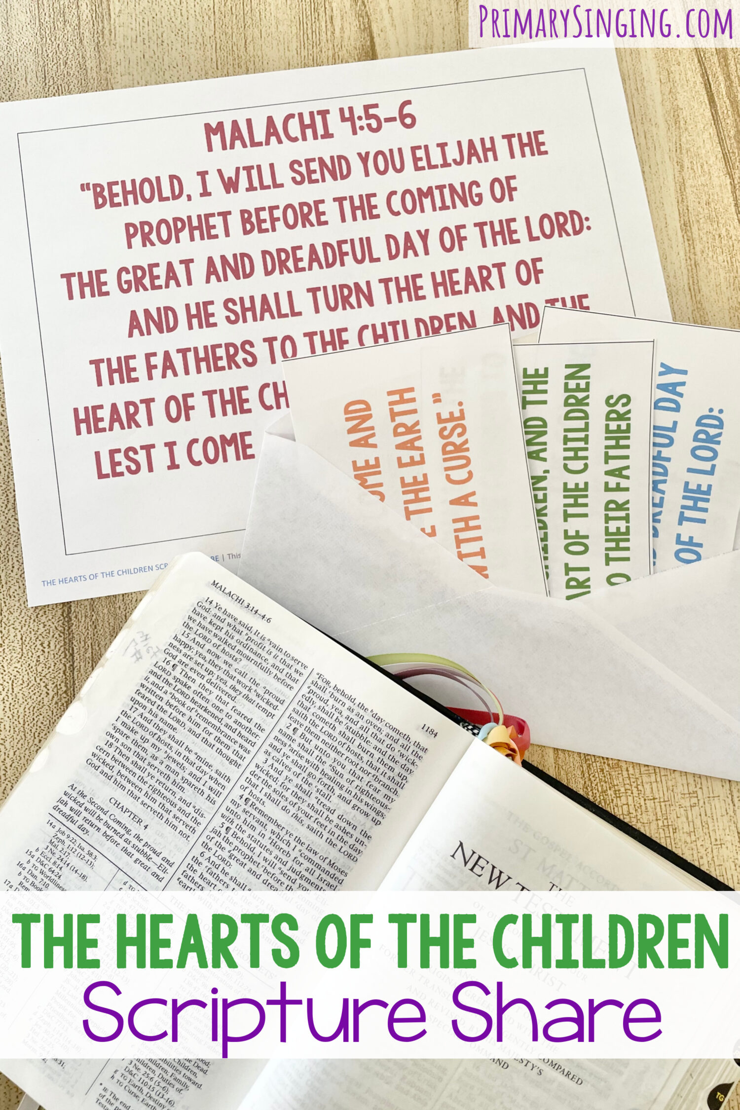 The Hearts of the Children Scripture Share 1 The Hearts of the Children Scripture Share - Share an Old Testament scripture that correlates with this song to help the children deepen their understanding of the meaning of this song with printable song helps for LDS Primary Music Leaders.