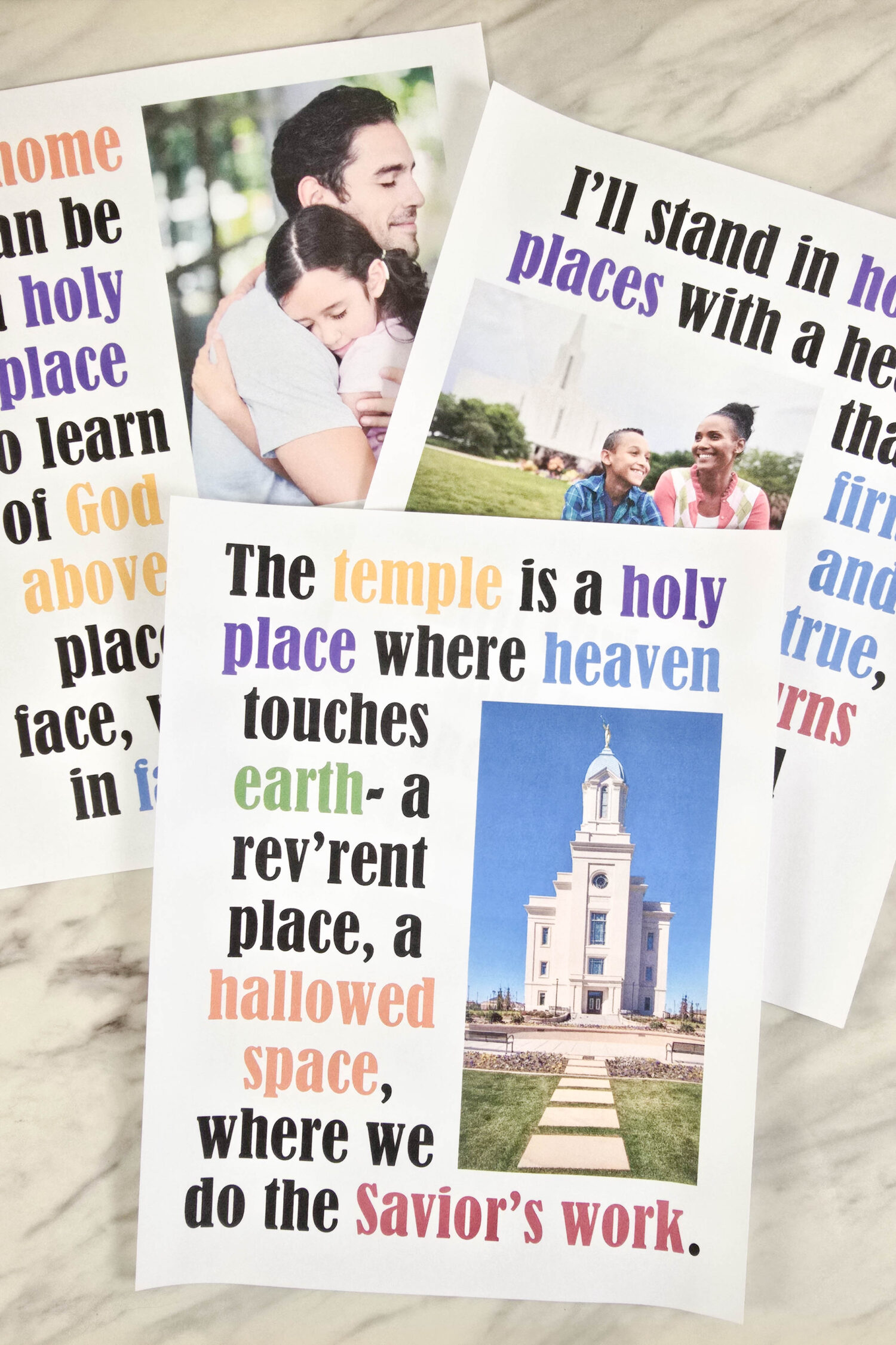 Holy Places Flip Chart - Printable song chart visuals with colorful keywords and photos flipchart free printable