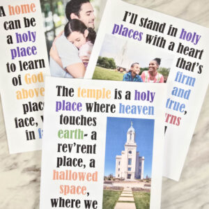 Holy Places Flip Chart - Printable song chart visuals with colorful keywords and photos flipchart free printable