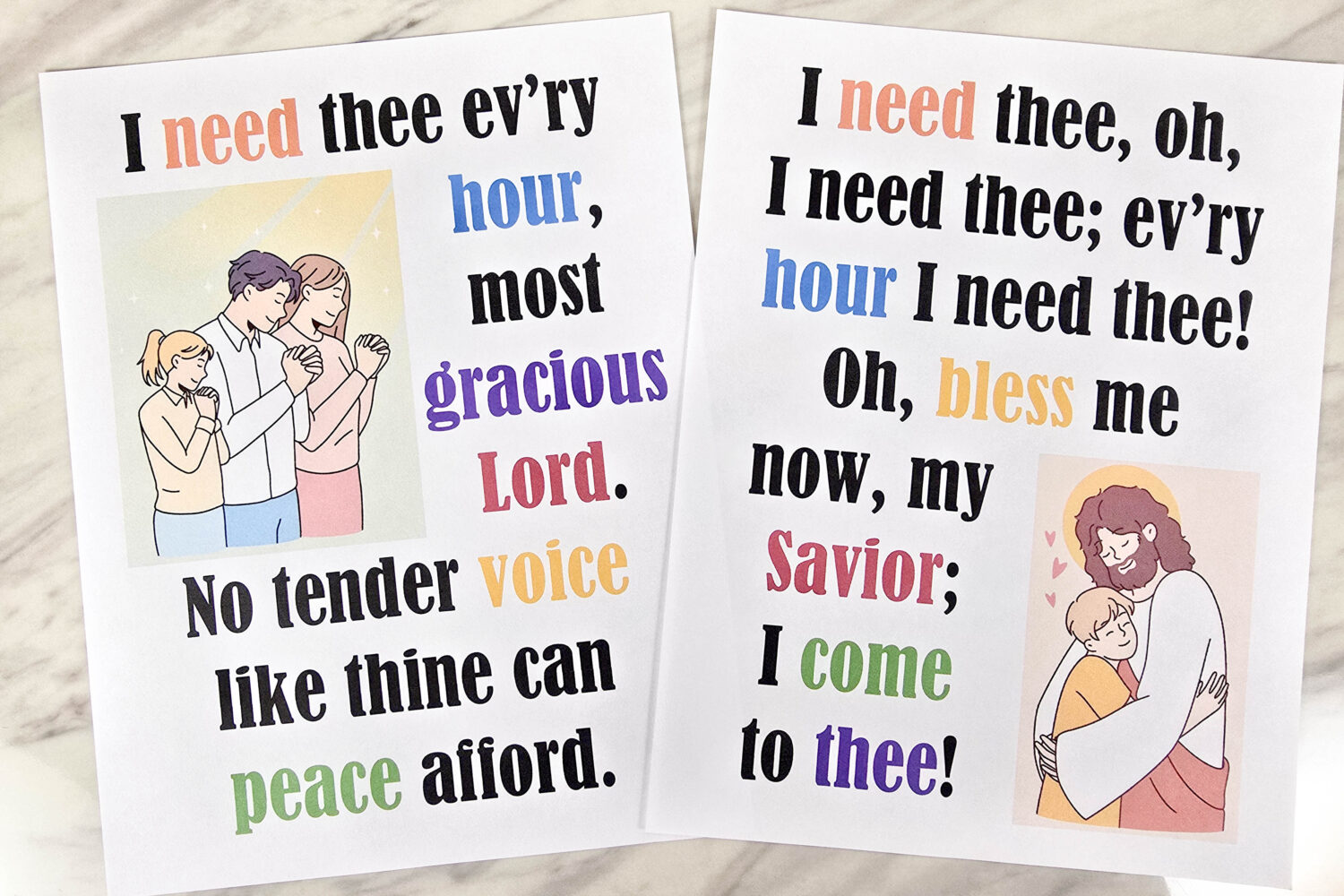 I Need Thee Every Hour Flip Chart & Lyrics 8 I Need Thee Every Hour Flip Chart helpful printable song chart with lyrics and illustrations
