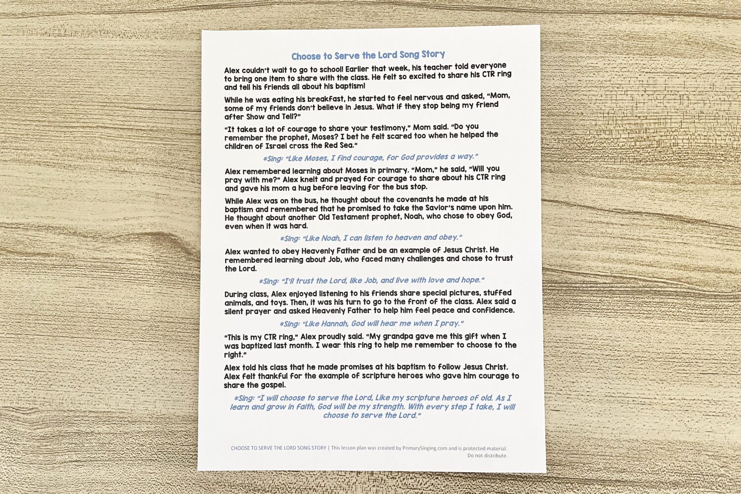 Choose to Serve the Lord Song Story Singing time ideas for Primary Music Leaders IMG 5540