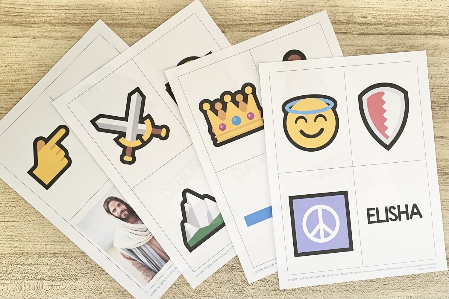 Choose to Serve the Lord Emoji Picture Match - Match each set of emojis with the corresponding scripture hero in the song for a fun way to review this Come Follow Me Old Testament song with printable helps for LDS Primary Music Leaders.
