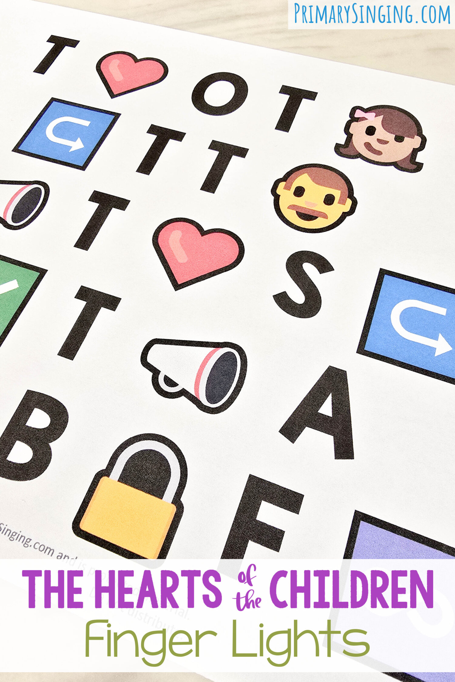 The Hearts of the Children Emoji Letters 1 The Hearts of the Children Emoji Letters singing time idea - Crack the code with the first letters and emojis to represent the lyrics plus some fun additional ways to play! Printable song helps for LDS Primary music leaders teaching this Old Testament song!