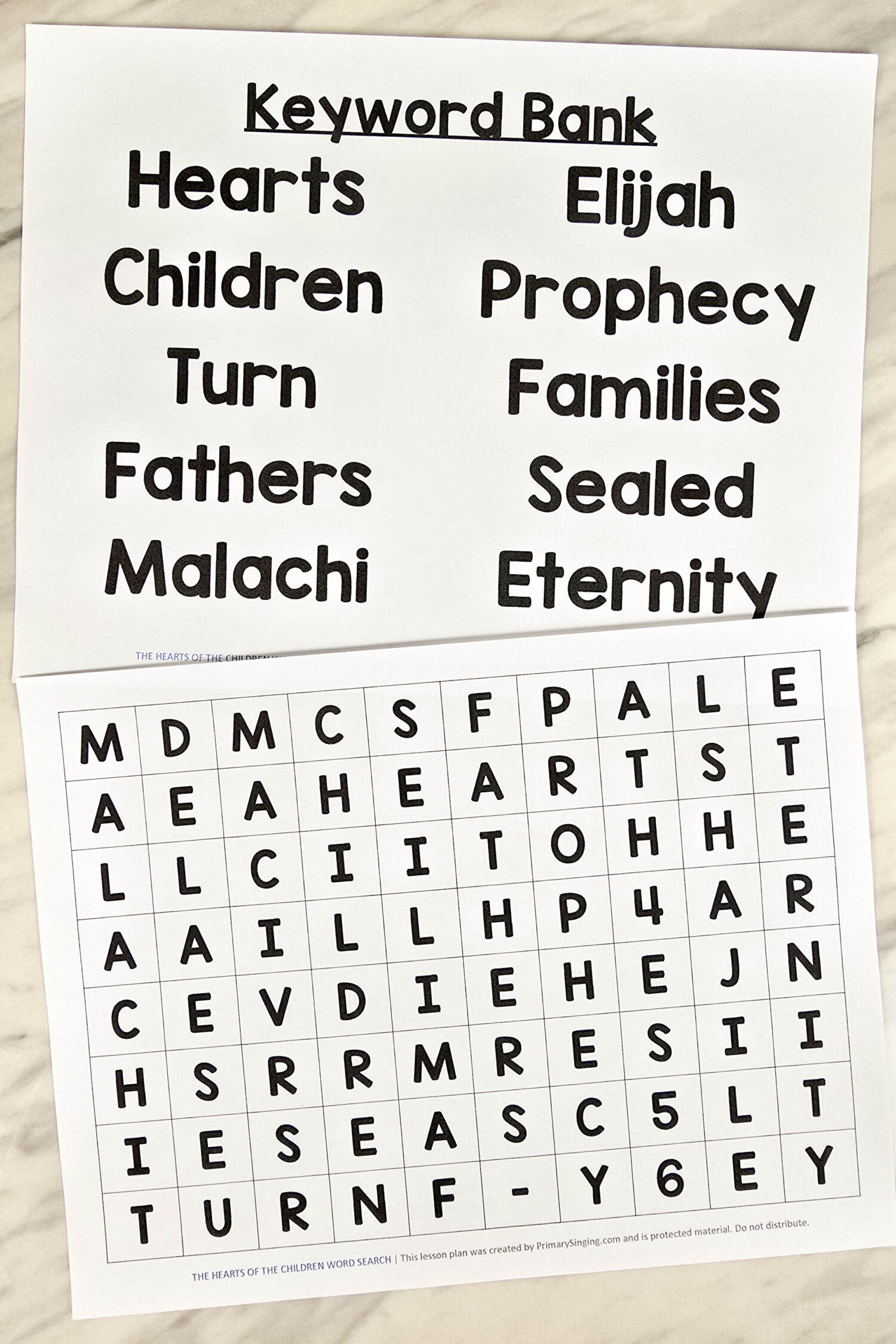 The Hearts of the Children Word Search 2 The Hearts of the Children Word Search singing time activity - use this fun lesson plan to help you teach the song lyrics with lots of fun variations to try! Circle the keywords and then reveal a hidden passage with the remaining keywords! Printable song helps for the Old Testament year for LDS Primary Music Leaders, teachers, and families!