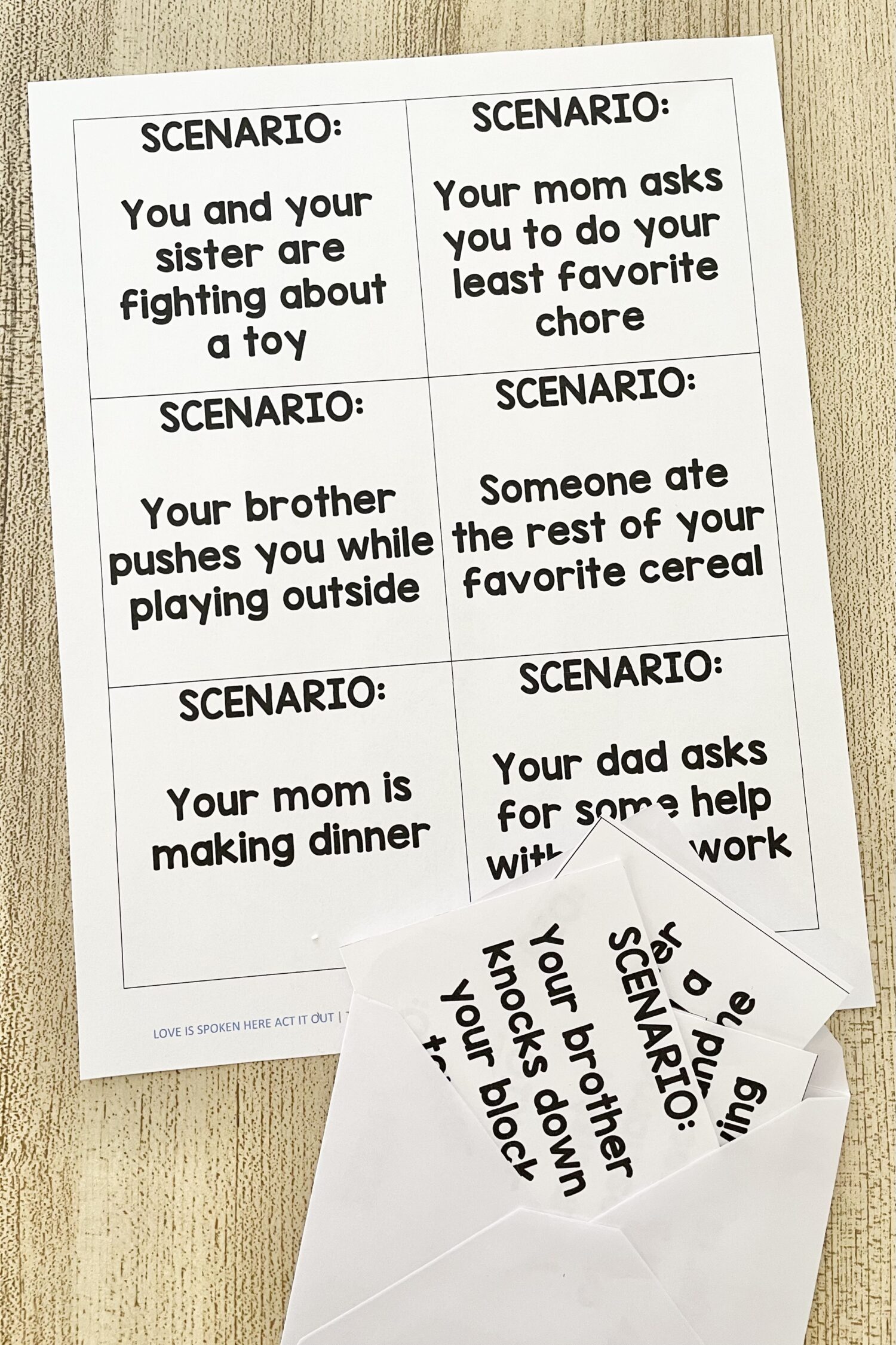 Love is Spoken Here Act it Out 2 Love is Spoken Here Act it Out - Act out different scenarios and discuss loving ways to respond to situations at home as you review this primary song with printable song helps for LDS Primary Music Leaders.