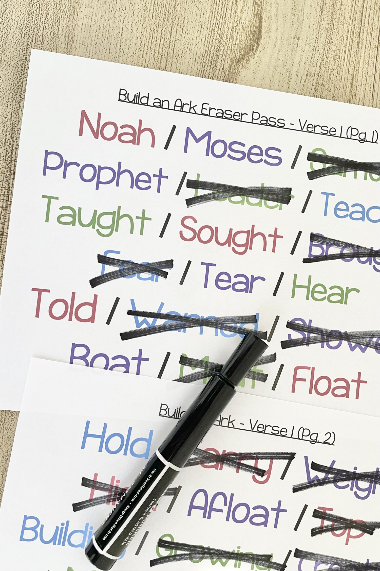 Build an Ark Eraser Pass 4 Build an Ark Eraser Pass - Focus on the lyrics and cross out incorrect lyrics for a fun way to review this Old Testament song in primary. Includes printable song helps for LDS Primary Music Leaders.