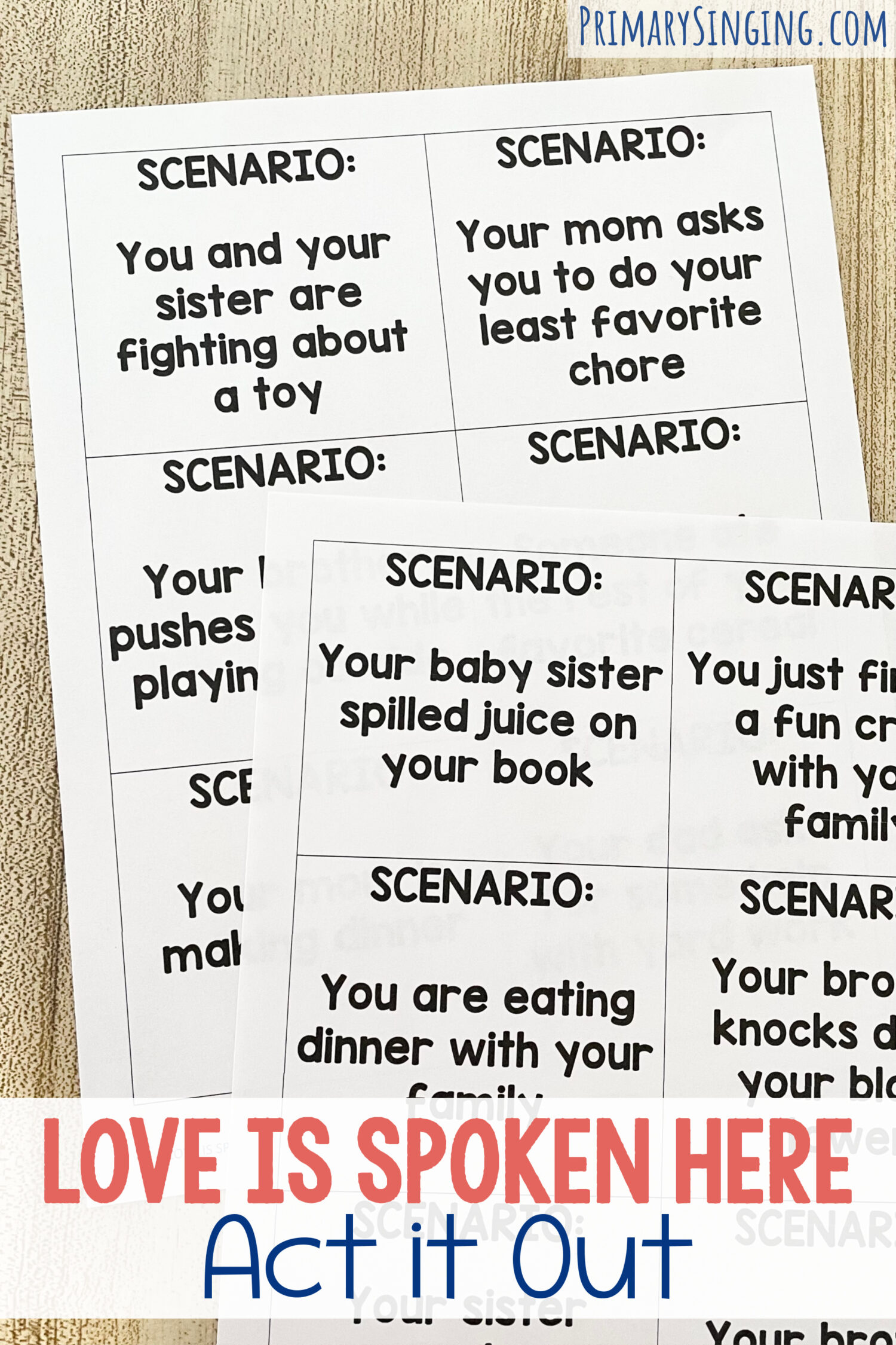 Love is Spoken Here Act it Out 1 Love is Spoken Here Act it Out - Act out different scenarios and discuss loving ways to respond to situations at home as you review this primary song with printable song helps for LDS Primary Music Leaders.